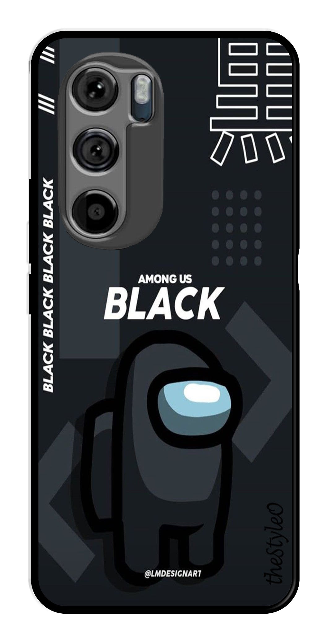 Among us Black Metal Mobile Case for Moto Edge 30 Among us Black Metal Mobile Case for Moto Edge 30 (Design No -67)