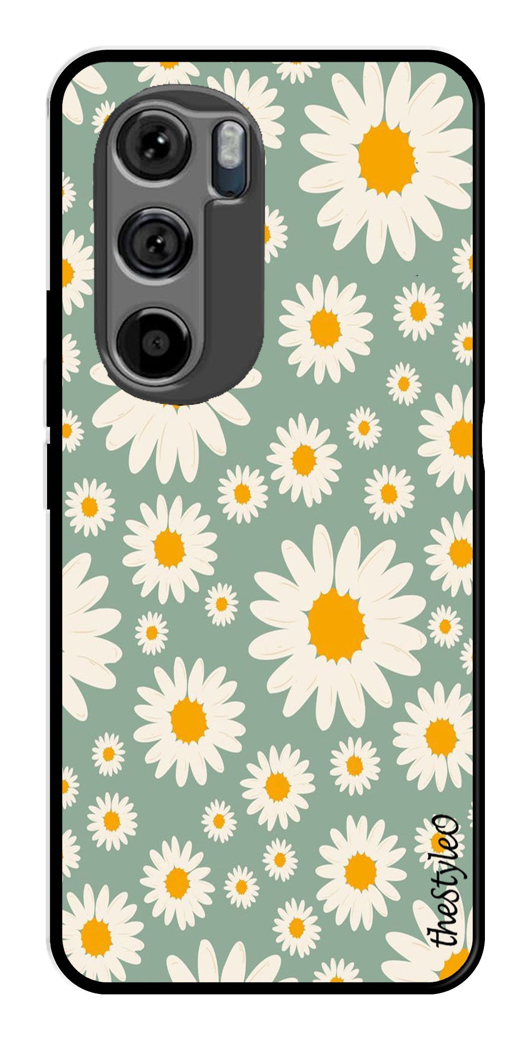 Floral Design Metal Mobile Case for Moto Edge 30 Floral Design Metal Mobile Case for Moto Edge 30 (Design No -87)