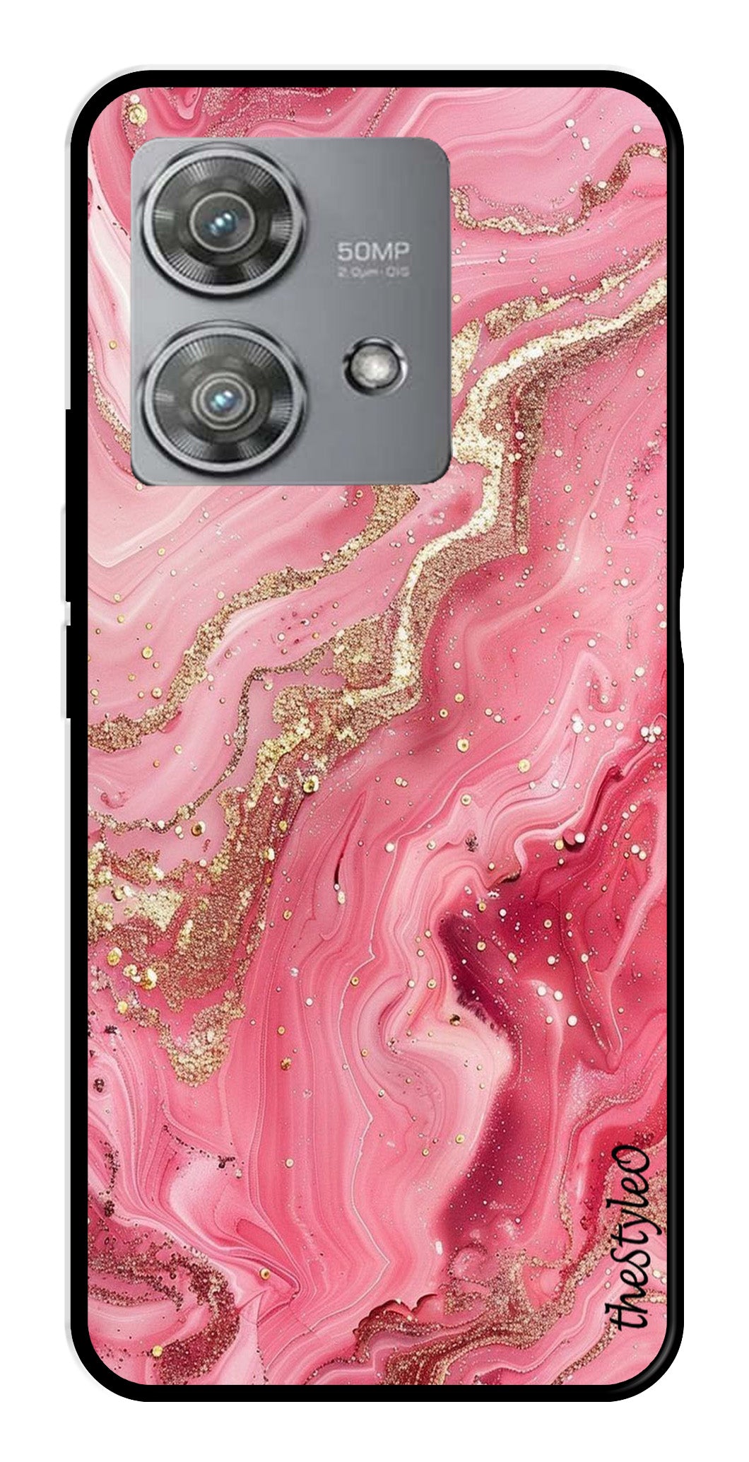 Pink Marble Metal Mobile Case for Moto Edge 40 Neo 5G Pink Marble Metal Mobile Case for Moto Edge 40 Neo 5G (Design No -66)