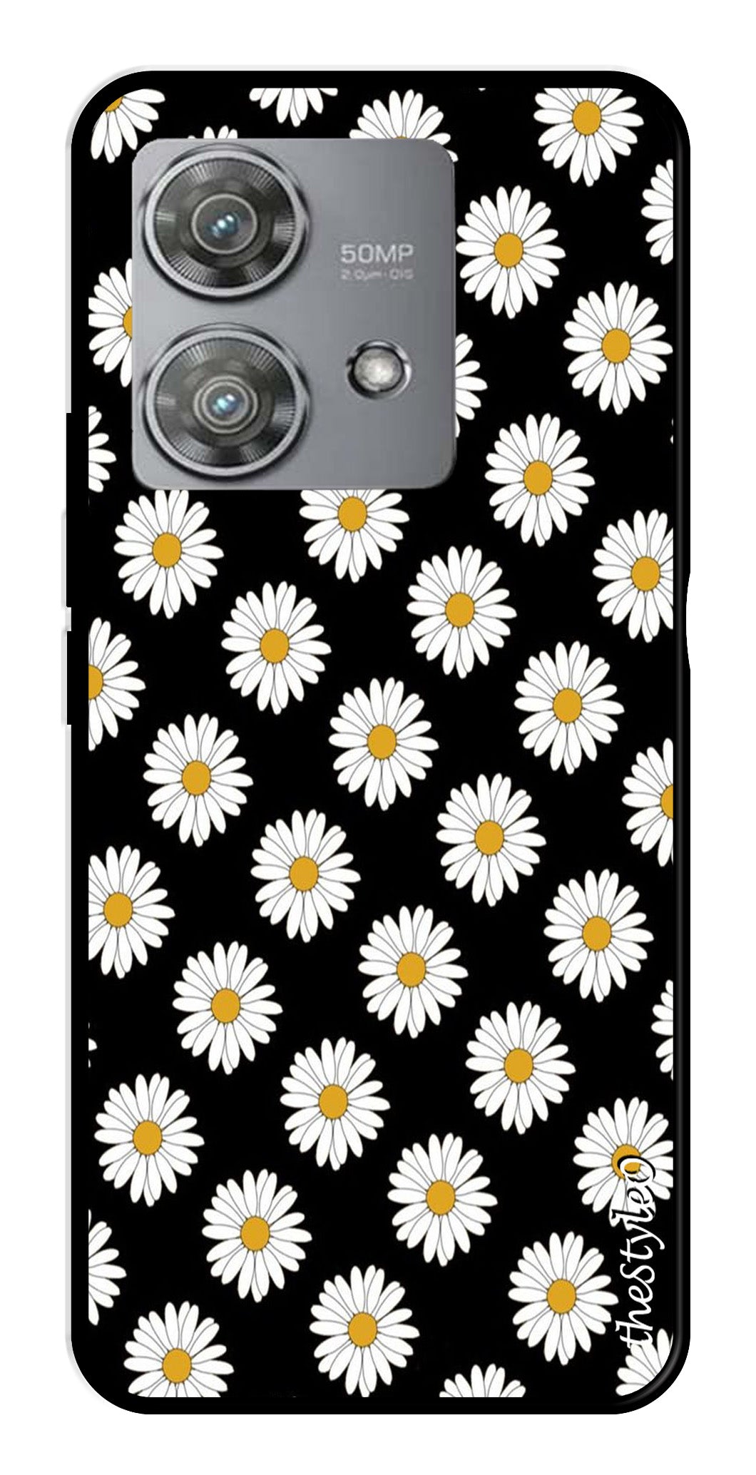 Daisy Flower Metal Mobile Case for Moto Edge 40 Neo 5G Daisy Flower Metal Mobile Case for Moto Edge 40 Neo 5G (Design No -75)