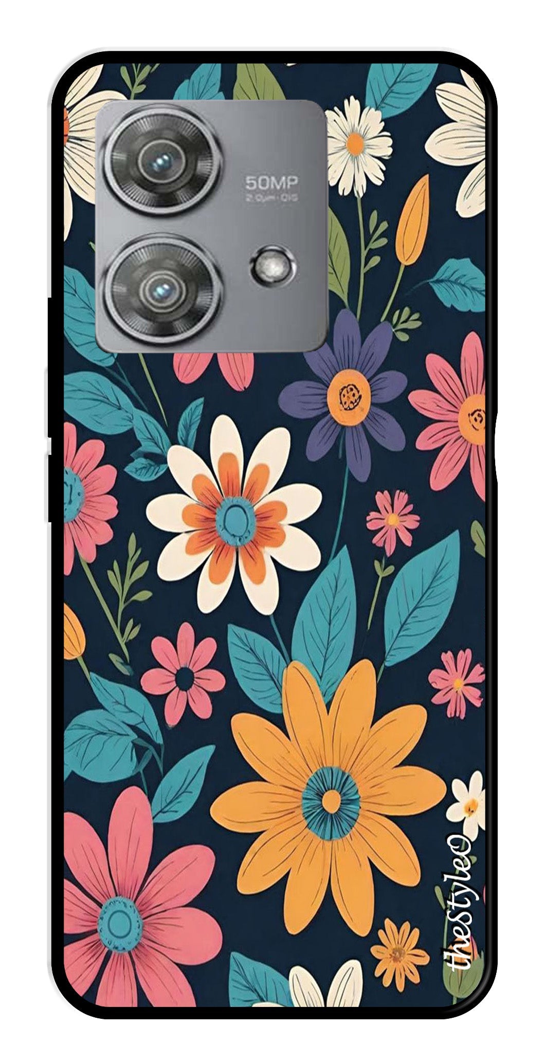 Colorful Abstract Metal Mobile Case for Moto Edge 40 Neo 5G Colorful Abstract Metal Mobile Case for Moto Edge 40 Neo 5G (Design No -76)
