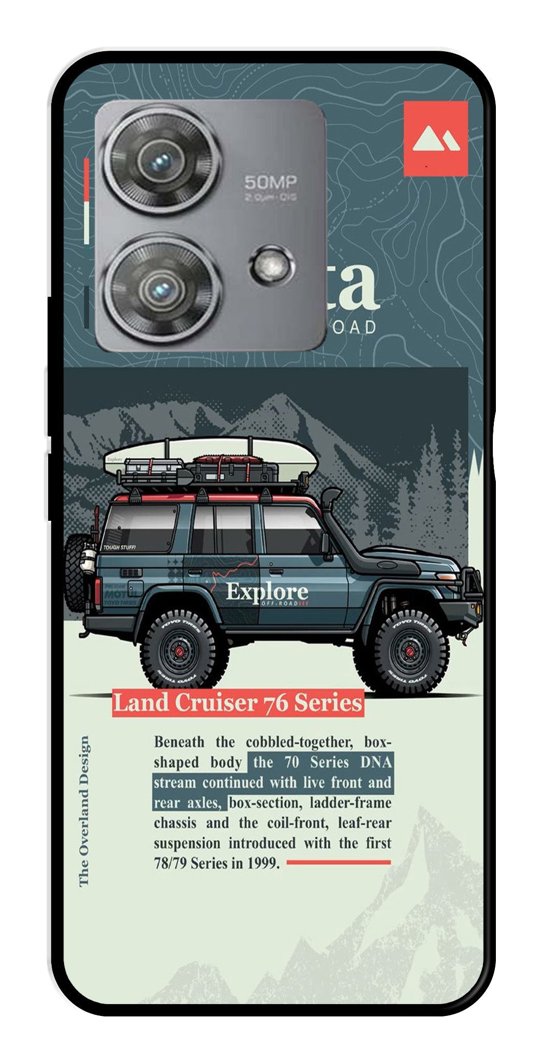 Land Cruiser Metal Mobile Case for Moto Edge 40 Neo 5G Land Cruiser Metal Mobile Case for Moto Edge 40 Neo 5G (Design No -78)
