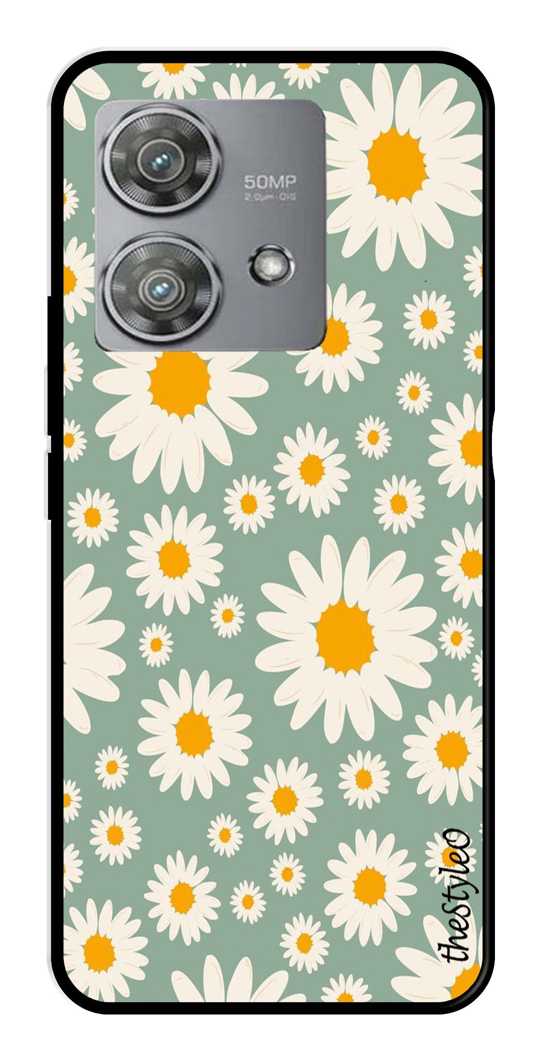 Floral Design Metal Mobile Case for Moto Edge 40 Neo 5G Floral Design Metal Mobile Case for Moto Edge 40 Neo 5G (Design No -87)