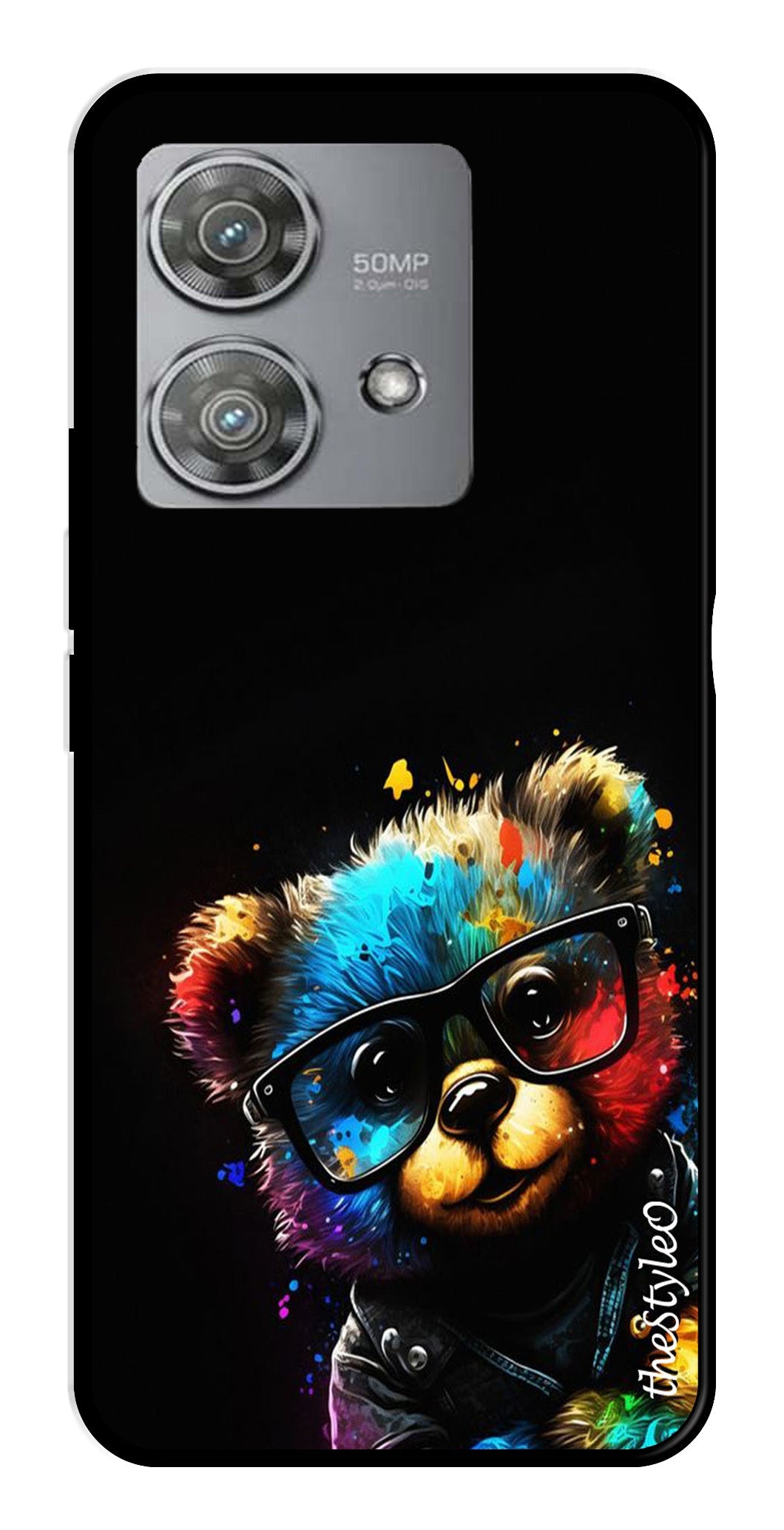 Teddy Bear Metal Mobile Case for Moto Edge 40 Neo 5G Teddy Bear Metal Mobile Case for Moto Edge 40 Neo 5G (Design No -94)