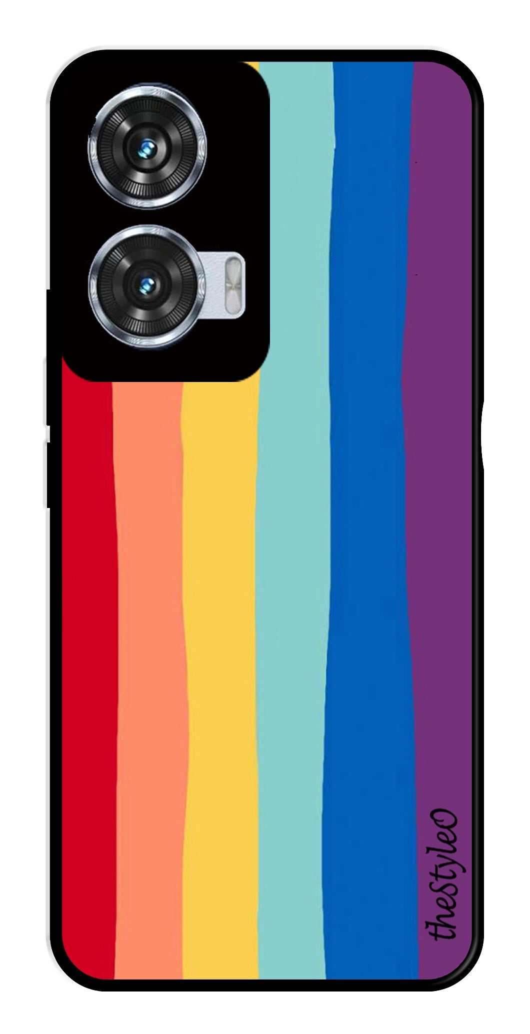 Rainbow MultiColor Metal Mobile Case for Moto Edge 50 Fusion 5G Rainbow MultiColor Metal Mobile Case for Moto Edge 50 Fusion 5G (Design No -03)