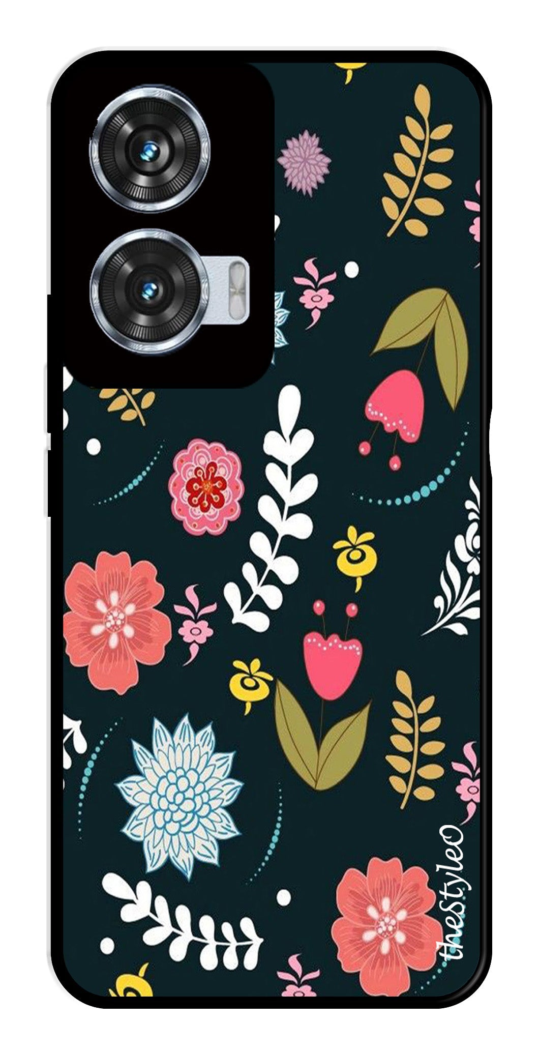Floral Pattern2 Metal Mobile Case for Moto Edge 50 Fusion 5G Floral Pattern2 Metal Mobile Case for Moto Edge 50 Fusion 5G (Design No -12)