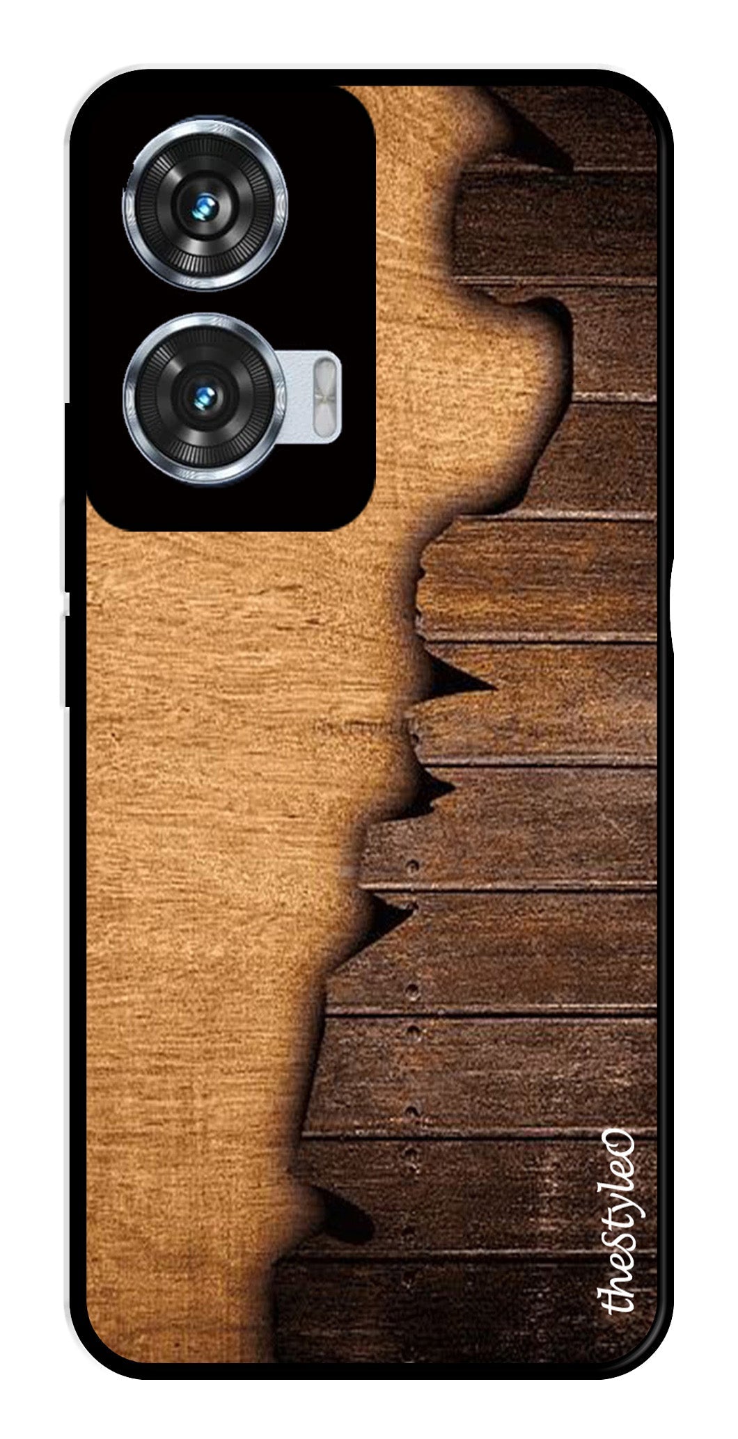 Wooden Design Metal Mobile Case for Moto Edge 50 Fusion 5G Wooden Design Metal Mobile Case for Moto Edge 50 Fusion 5G (Design No -13)