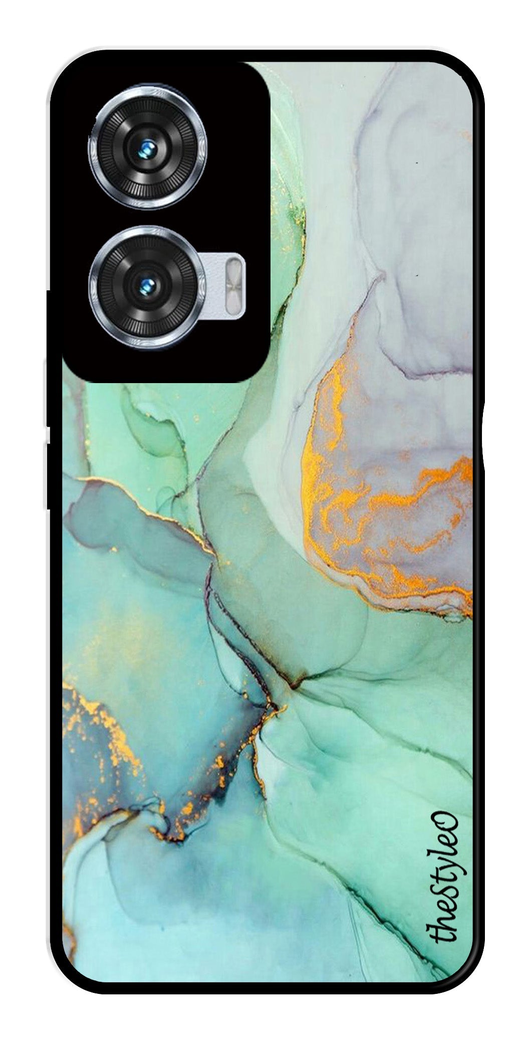 Orange Green Pattern Metal Mobile Case for Moto Edge 50 Fusion 5G Orange Green Pattern Metal Mobile Case for Moto Edge 50 Fusion 5G (Design No -45)