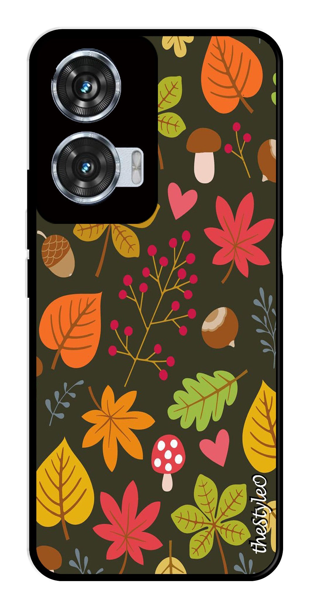 Flower Leaves Design Metal Mobile Case for Moto Edge 50 Fusion 5G Flower Leaves Design Metal Mobile Case for Moto Edge 50 Fusion 5G (Design No -50)