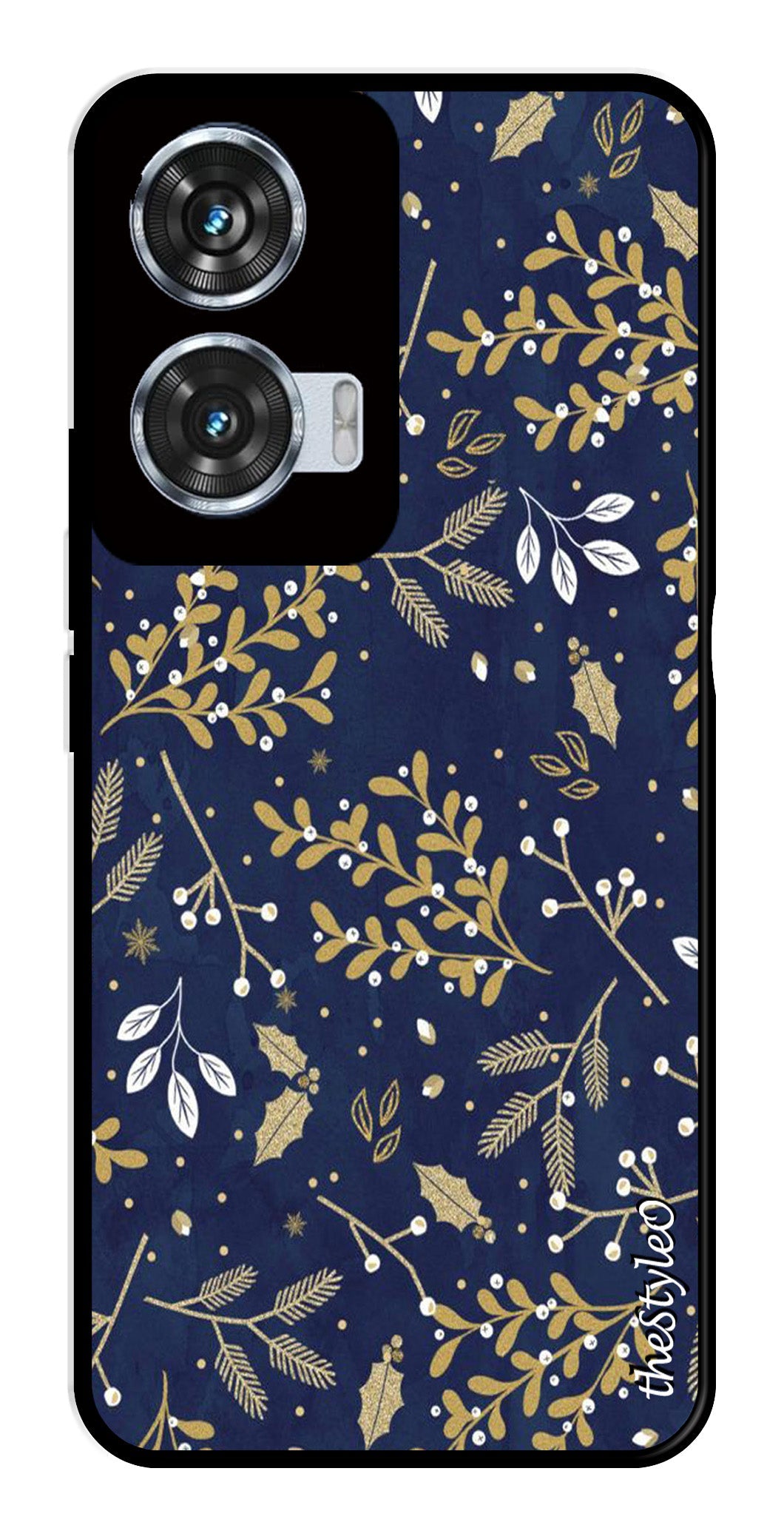 Leaves Design Metal Mobile Case for Moto Edge 50 Fusion 5G Leaves Design Metal Mobile Case for Moto Edge 50 Fusion 5G (Design No -51)