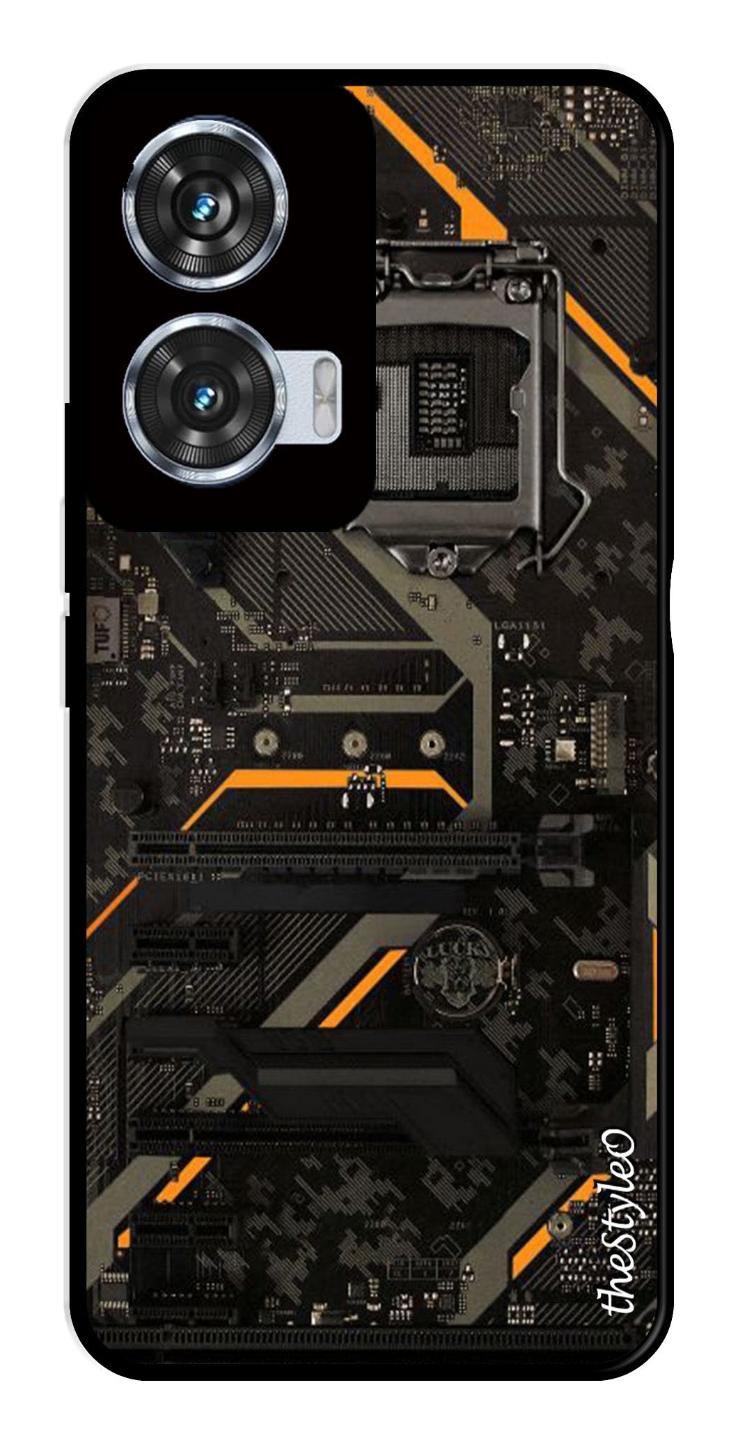 Circuit Design Metal Mobile Case for Moto Edge 50 Fusion 5G Circuit Design Metal Mobile Case for Moto Edge 50 Fusion 5G (Design No -63)