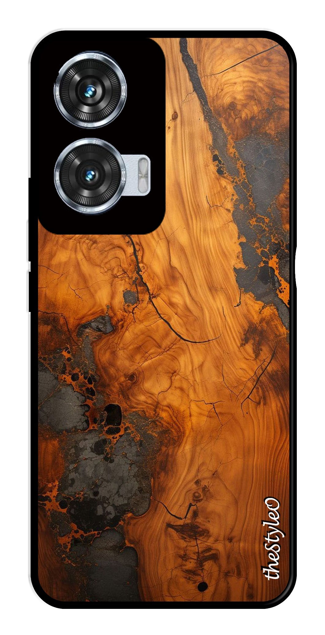 Wooden Design Metal Mobile Case for Moto Edge 50 Fusion 5G Wooden Design Metal Mobile Case for Moto Edge 50 Fusion 5G (Design No -74)