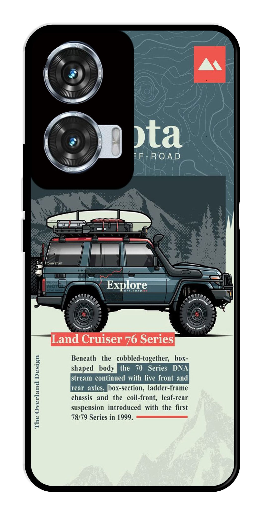 Land Cruiser Metal Mobile Case for Moto Edge 50 Fusion 5G Land Cruiser Metal Mobile Case for Moto Edge 50 Fusion 5G (Design No -78)