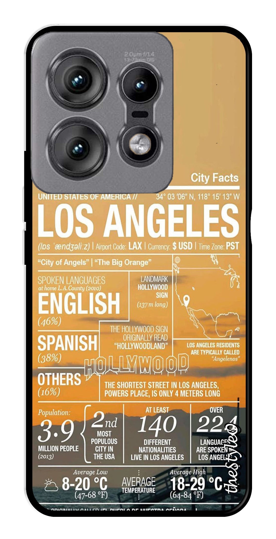 Los Angeles Metal Mobile Case for Moto Edge 50 Pro 5G Los Angeles Metal Mobile Case for Moto Edge 50 Pro 5G (Design No -68)