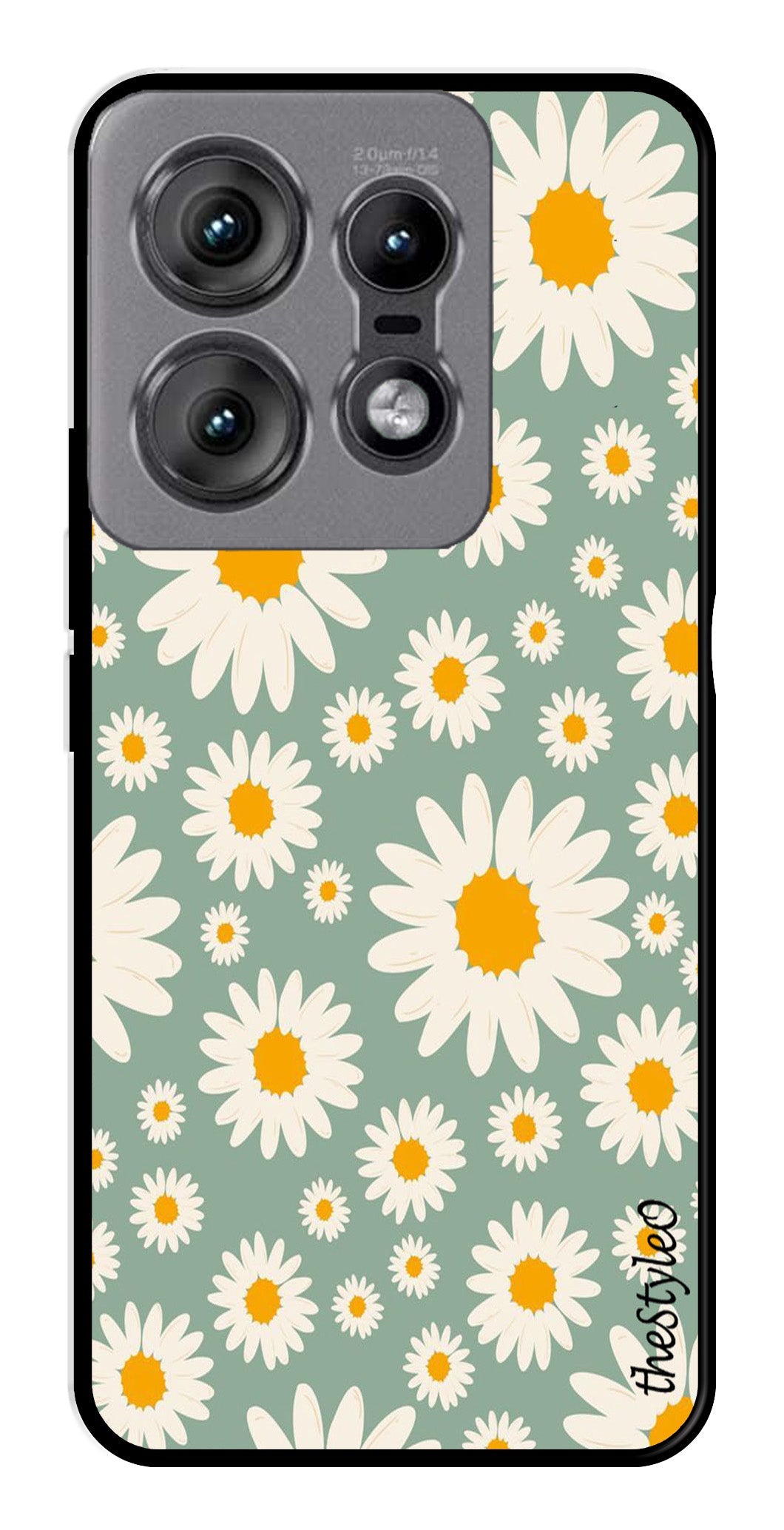 Floral Design Metal Mobile Case for Moto Edge 50 Pro 5G Floral Design Metal Mobile Case for Moto Edge 50 Pro 5G (Design No -87)
