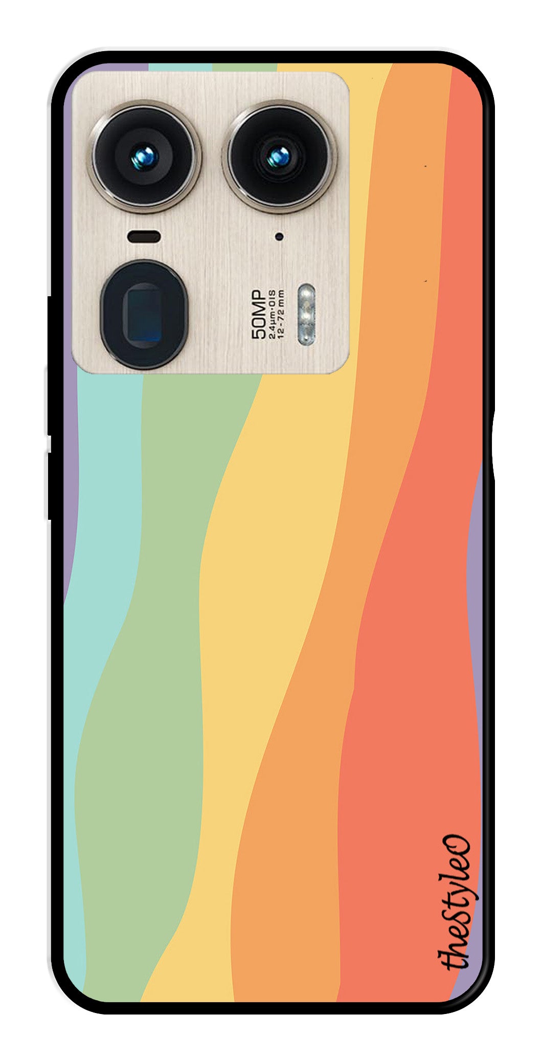 Muted Rainbow Metal Mobile Case for Moto Edge 50 Ultra 5G Muted Rainbow Metal Mobile Case for Moto Edge 50 Ultra 5G (Design No -02)