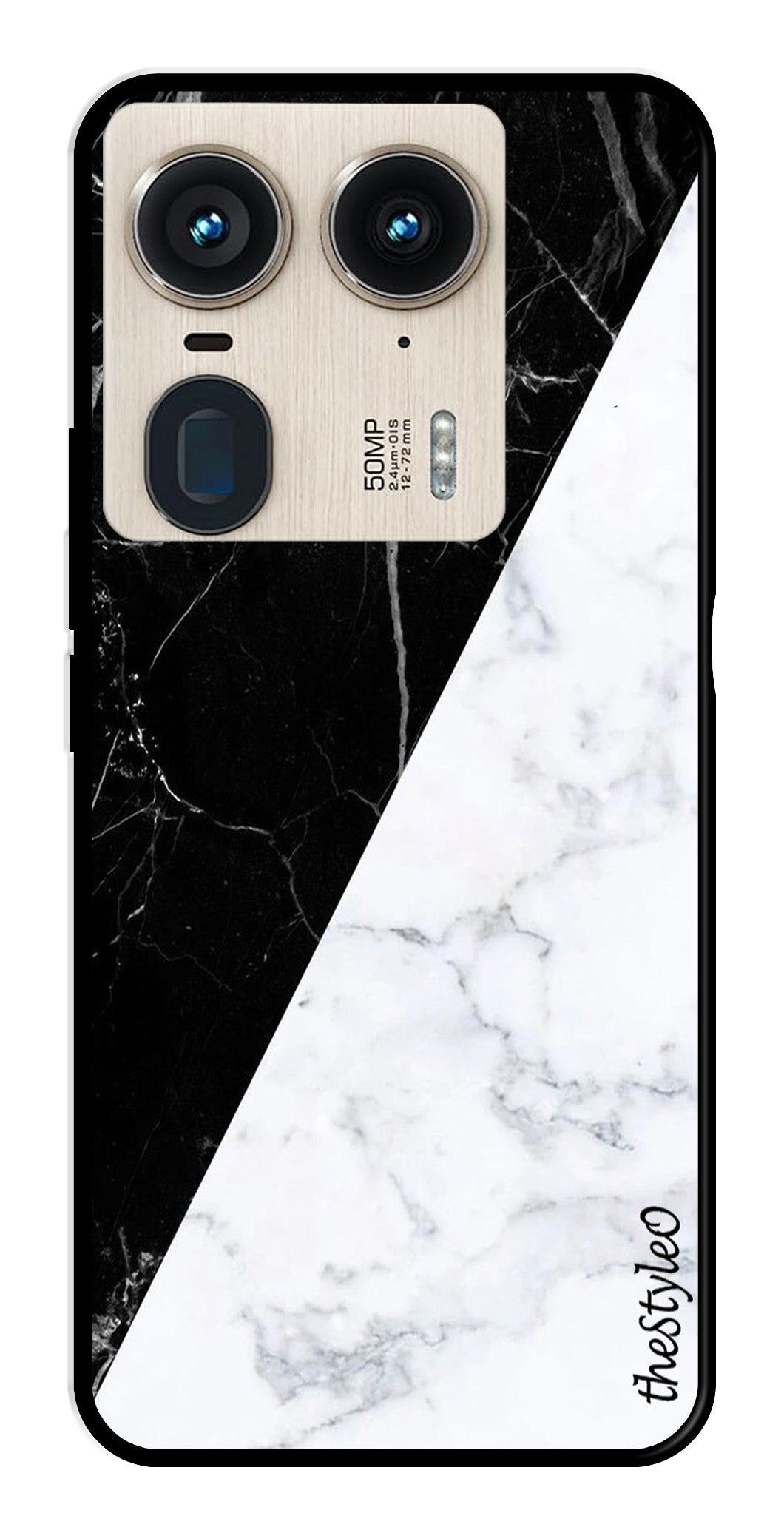 Black White Marble Design Metal Mobile Case for Moto Edge 50 Ultra 5G Black White Marble Design Metal Mobile Case for Moto Edge 50 Ultra 5G (Design No -09)