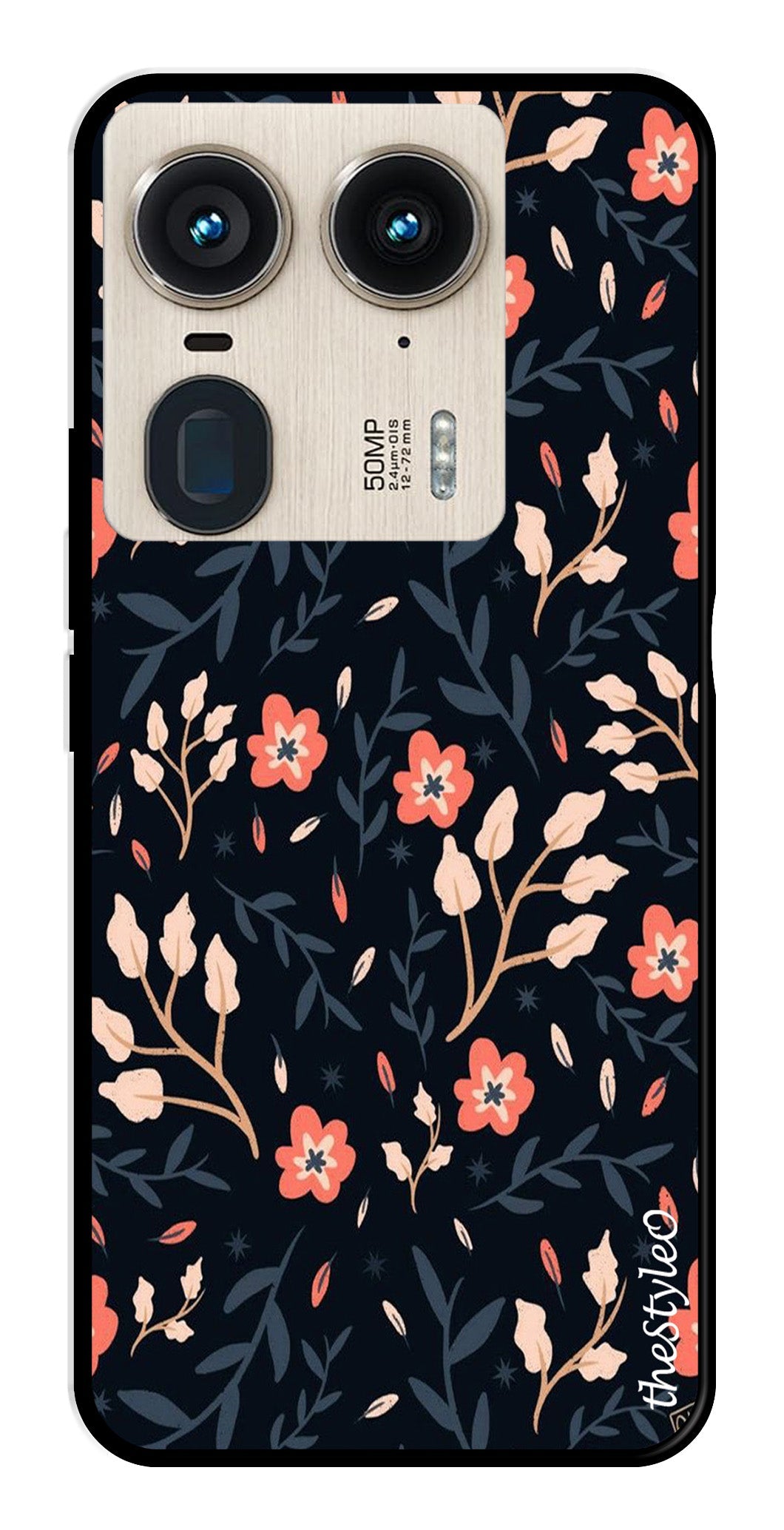 Floral Pattern Metal Mobile Case for Moto Edge 50 Ultra 5G Floral Pattern Metal Mobile Case for Moto Edge 50 Ultra 5G (Design No -10)