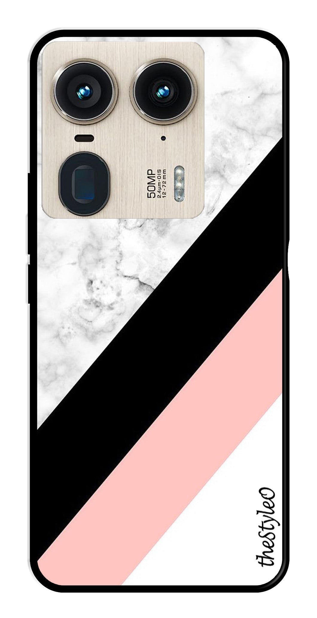 Pink Pattern Metal Mobile Case for Moto Edge 50 Ultra 5G Pink Pattern Metal Mobile Case for Moto Edge 50 Ultra 5G (Design No -23)