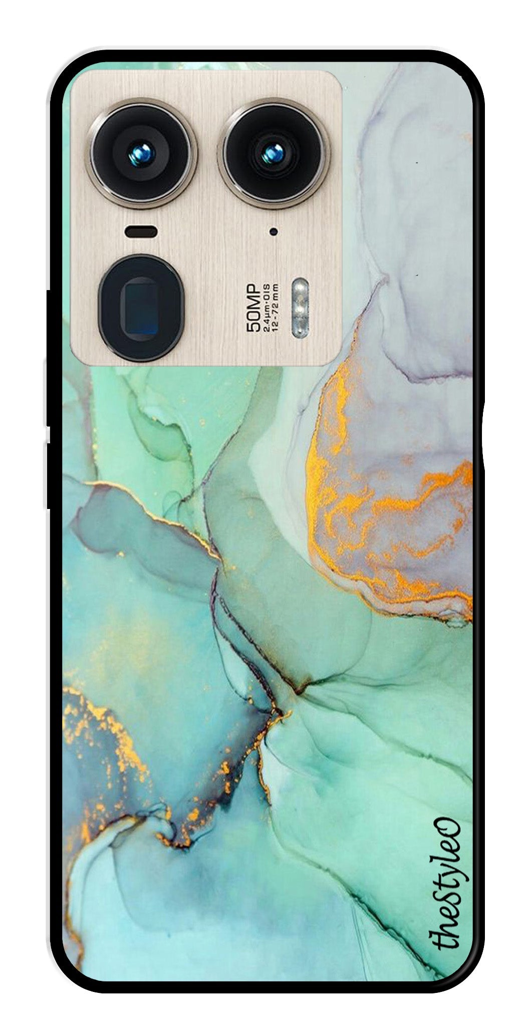 Orange Green Pattern Metal Mobile Case for Moto Edge 50 Ultra 5G Orange Green Pattern Metal Mobile Case for Moto Edge 50 Ultra 5G (Design No -45)