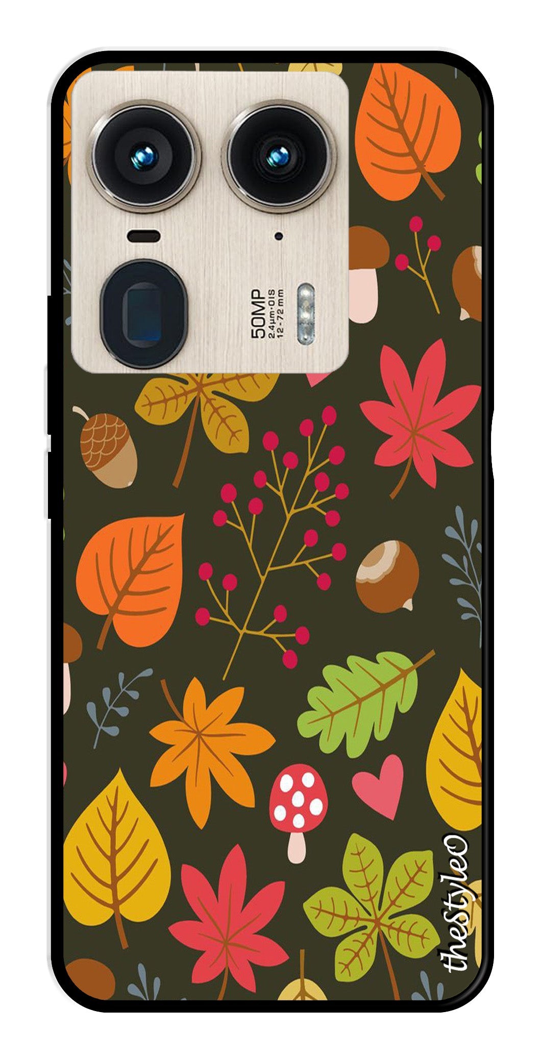 Flower Leaves Design Metal Mobile Case for Moto Edge 50 Ultra 5G Flower Leaves Design Metal Mobile Case for Moto Edge 50 Ultra 5G (Design No -50)