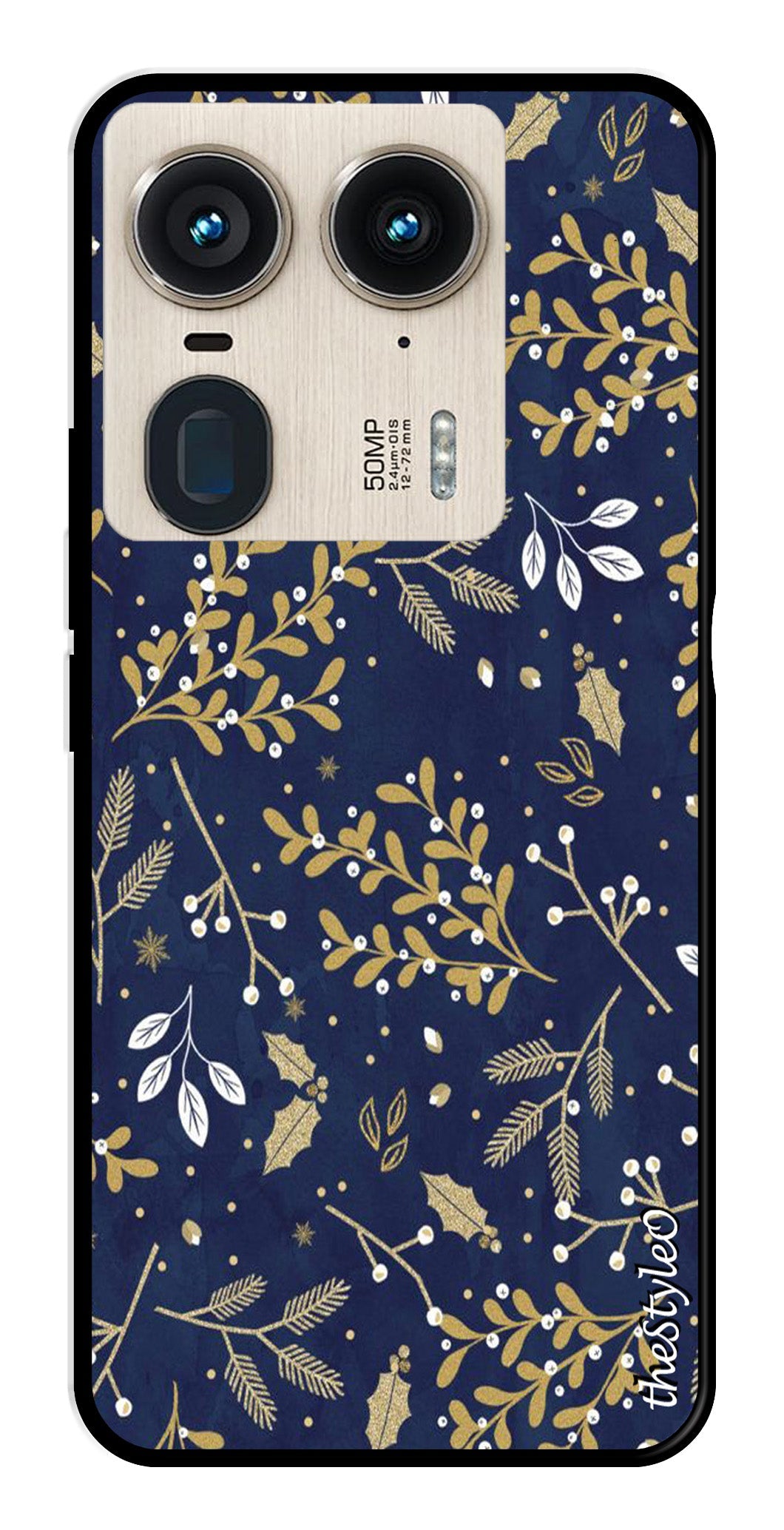Leaves Design Metal Mobile Case for Moto Edge 50 Ultra 5G Leaves Design Metal Mobile Case for Moto Edge 50 Ultra 5G (Design No -51)