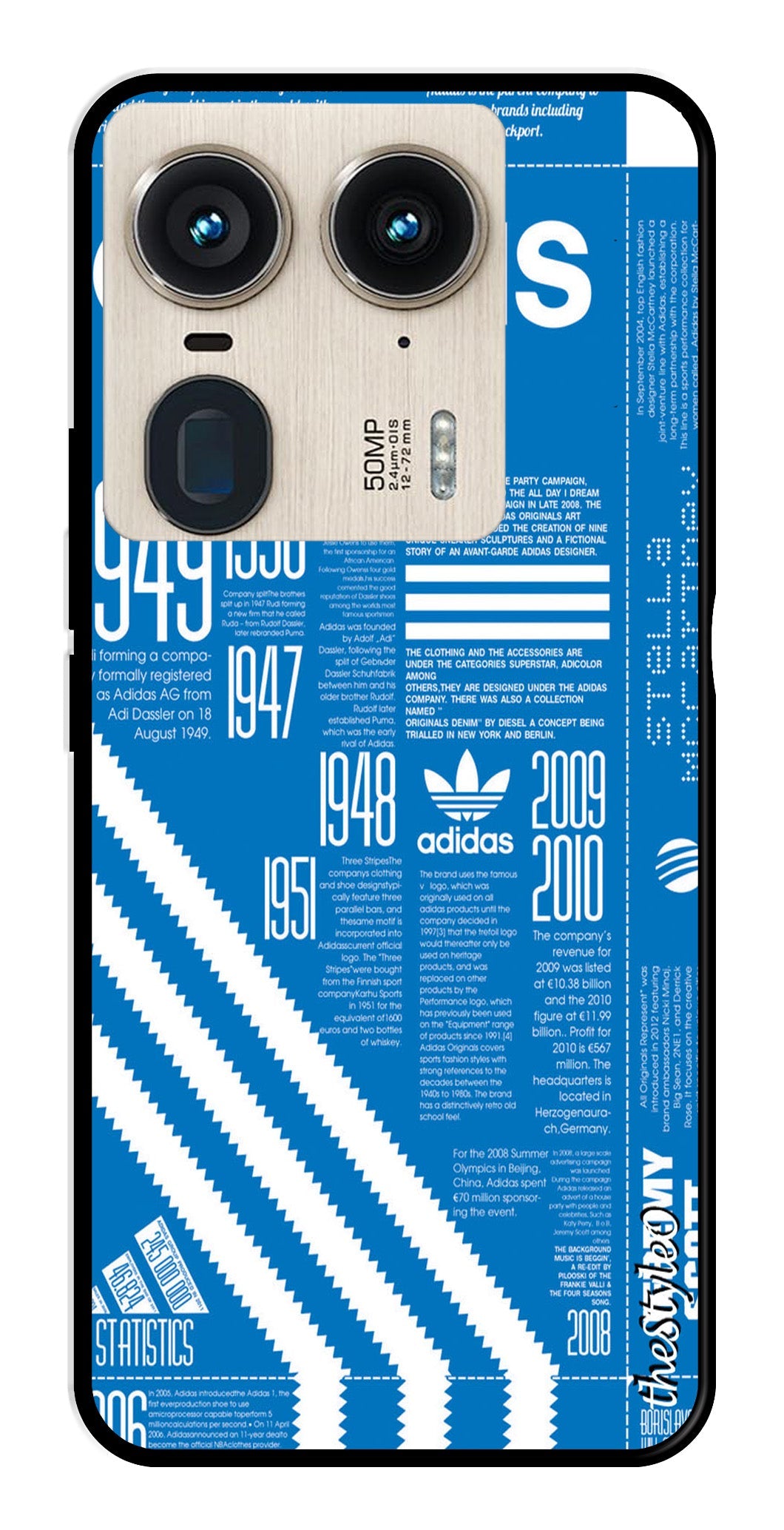 Adidas Design Metal Mobile Case for Moto Edge 50 Ultra 5G Adidas Design Metal Mobile Case for Moto Edge 50 Ultra 5G (Design No -58)