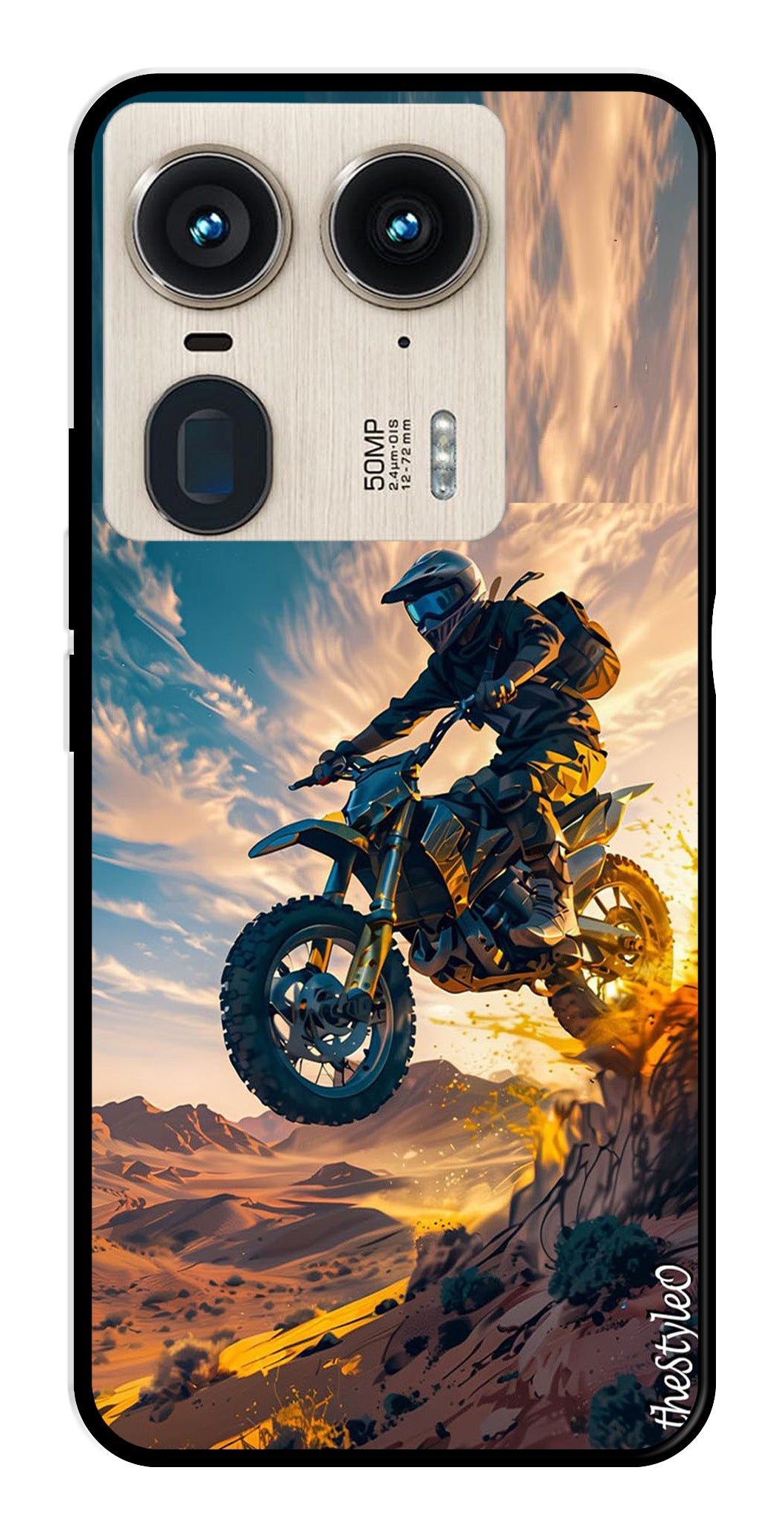 Bike Rider Metal Mobile Case for Moto Edge 50 Ultra 5G Bike Rider Metal Mobile Case for Moto Edge 50 Ultra 5G (Design No -59)