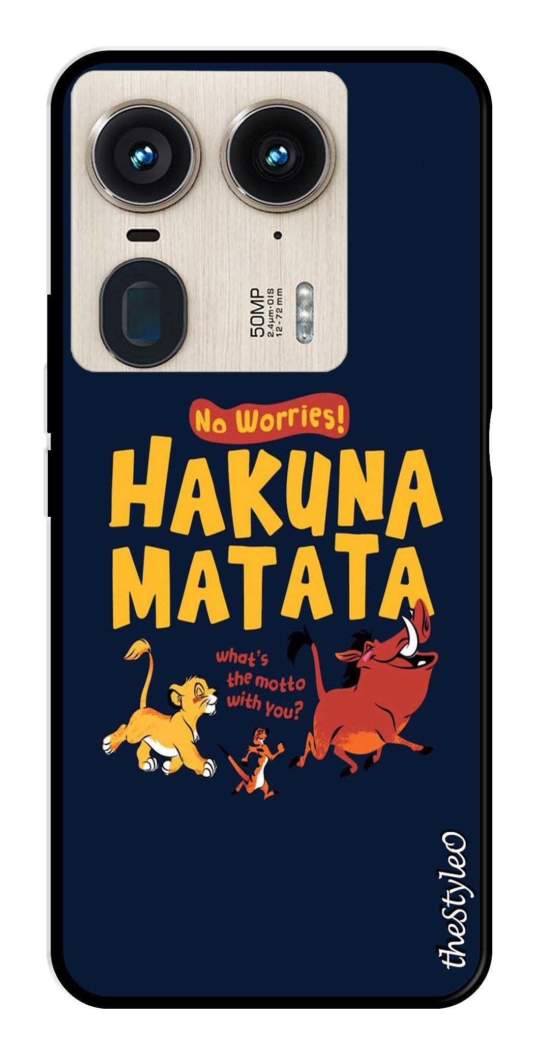 Hakuna Matata Metal Mobile Case for Moto Edge 50 Ultra 5G Hakuna Matata Metal Mobile Case for Moto Edge 50 Ultra 5G (Design No -62)