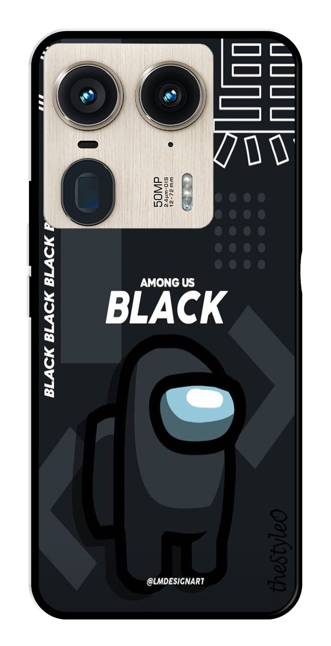 Among us Black Metal Mobile Case for Moto Edge 50 Ultra 5G Among us Black Metal Mobile Case for Moto Edge 50 Ultra 5G (Design No -67)