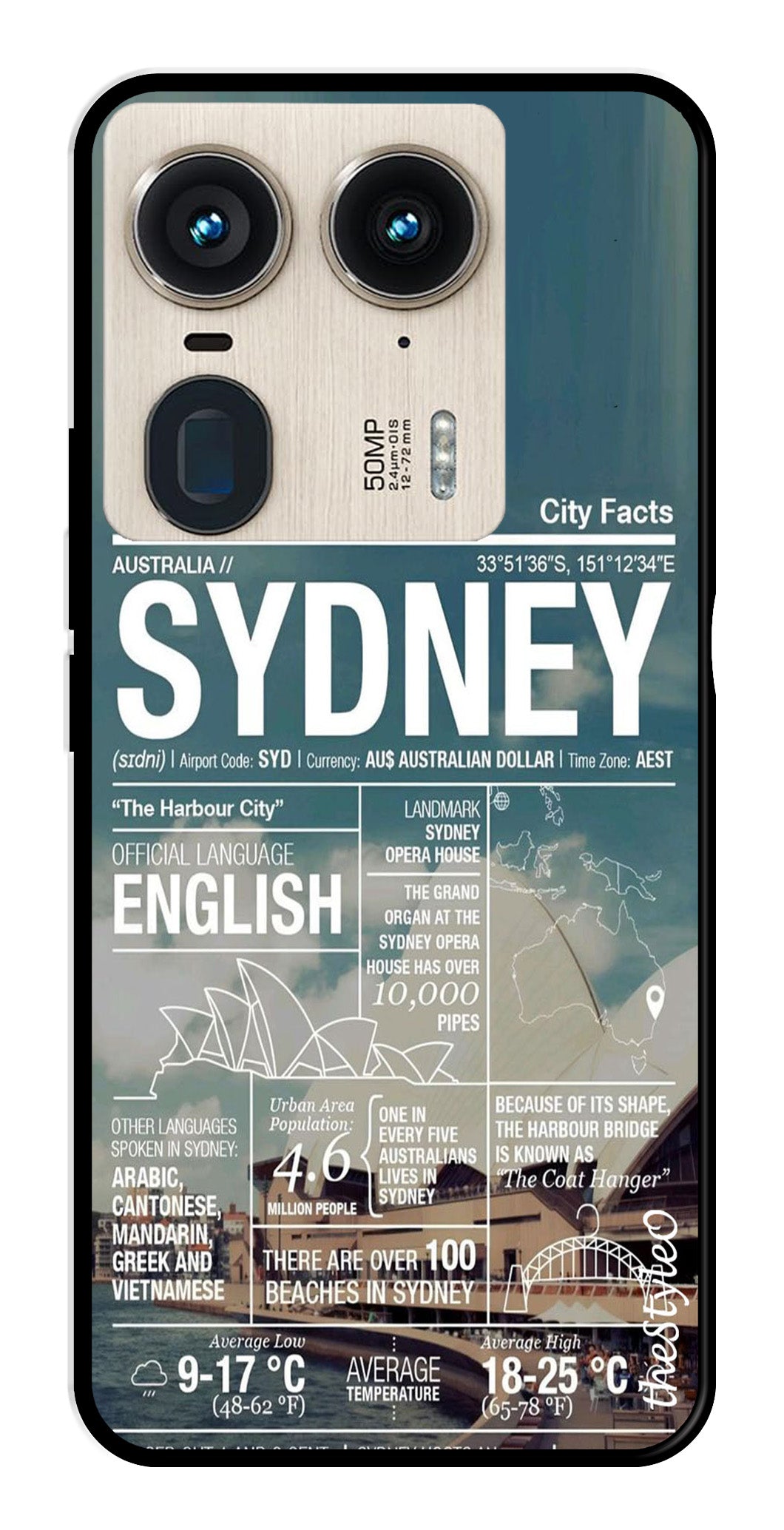 Sydney Metal Mobile Case for Moto Edge 50 Ultra 5G Sydney Metal Mobile Case for Moto Edge 50 Ultra 5G (Design No -69)