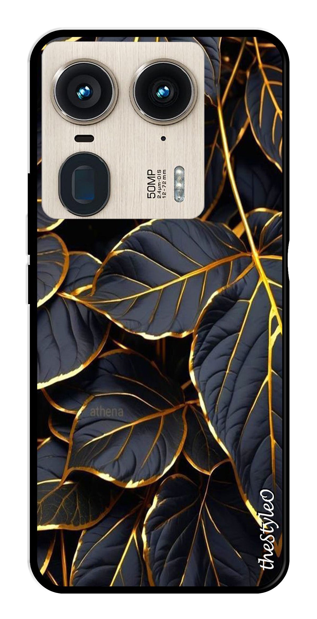 Gold Leaf Metal Mobile Case for Moto Edge 50 Ultra 5G Gold Leaf Metal Mobile Case for Moto Edge 50 Ultra 5G (Design No -73)