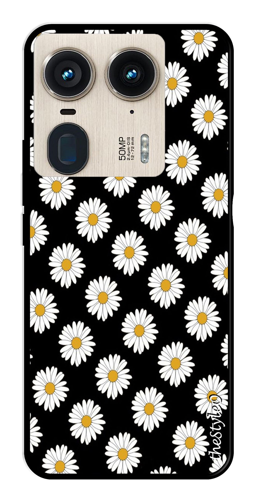 Daisy Flower Metal Mobile Case for Moto Edge 50 Ultra 5G Daisy Flower Metal Mobile Case for Moto Edge 50 Ultra 5G (Design No -75)