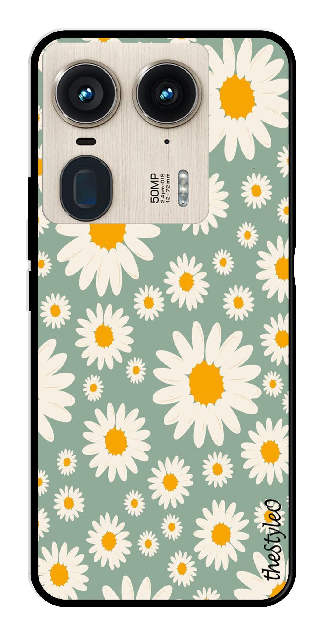 Floral Design Metal Mobile Case for Moto Edge 50 Ultra 5G Floral Design Metal Mobile Case for Moto Edge 50 Ultra 5G (Design No -87)