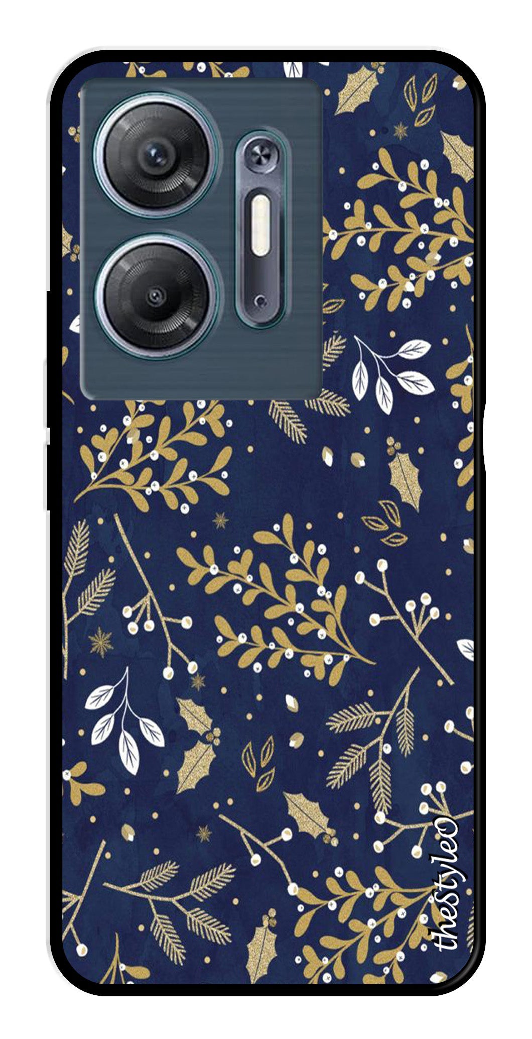 Leaves Design Metal Mobile Case for Infinix Hot 30 5G Leaves Design Metal Mobile Case for Infinix Hot 30 5G (Design No -51)