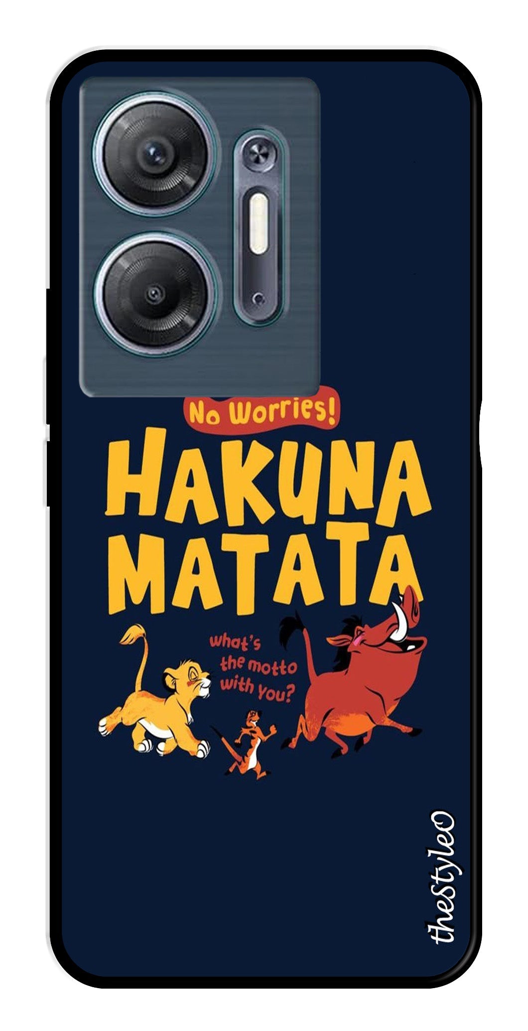 Hakuna Matata Metal Mobile Case for Infinix Hot 30 5G Hakuna Matata Metal Mobile Case for Infinix Hot 30 5G (Design No -62)