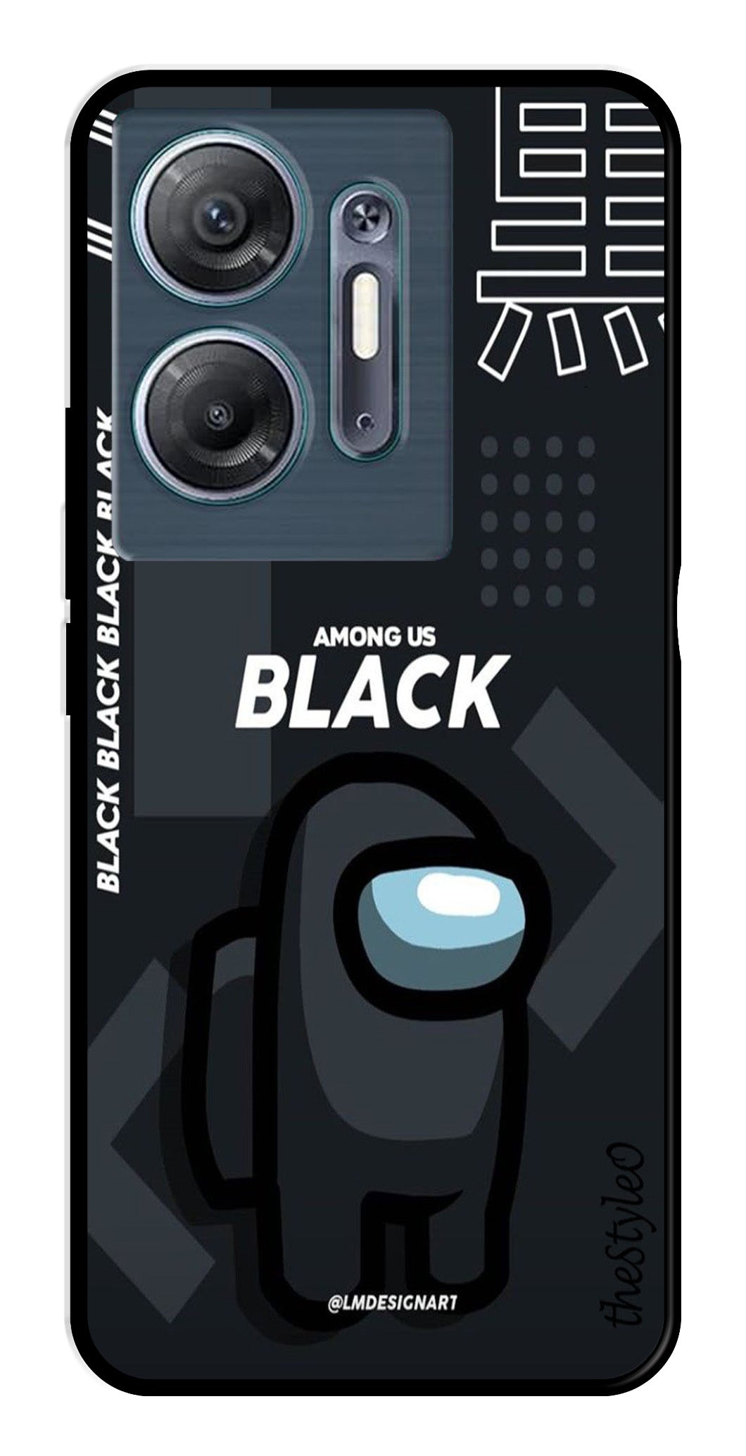 Among us Black Metal Mobile Case for Infinix Hot 30 5G Among us Black Metal Mobile Case for Infinix Hot 30 5G (Design No -67)