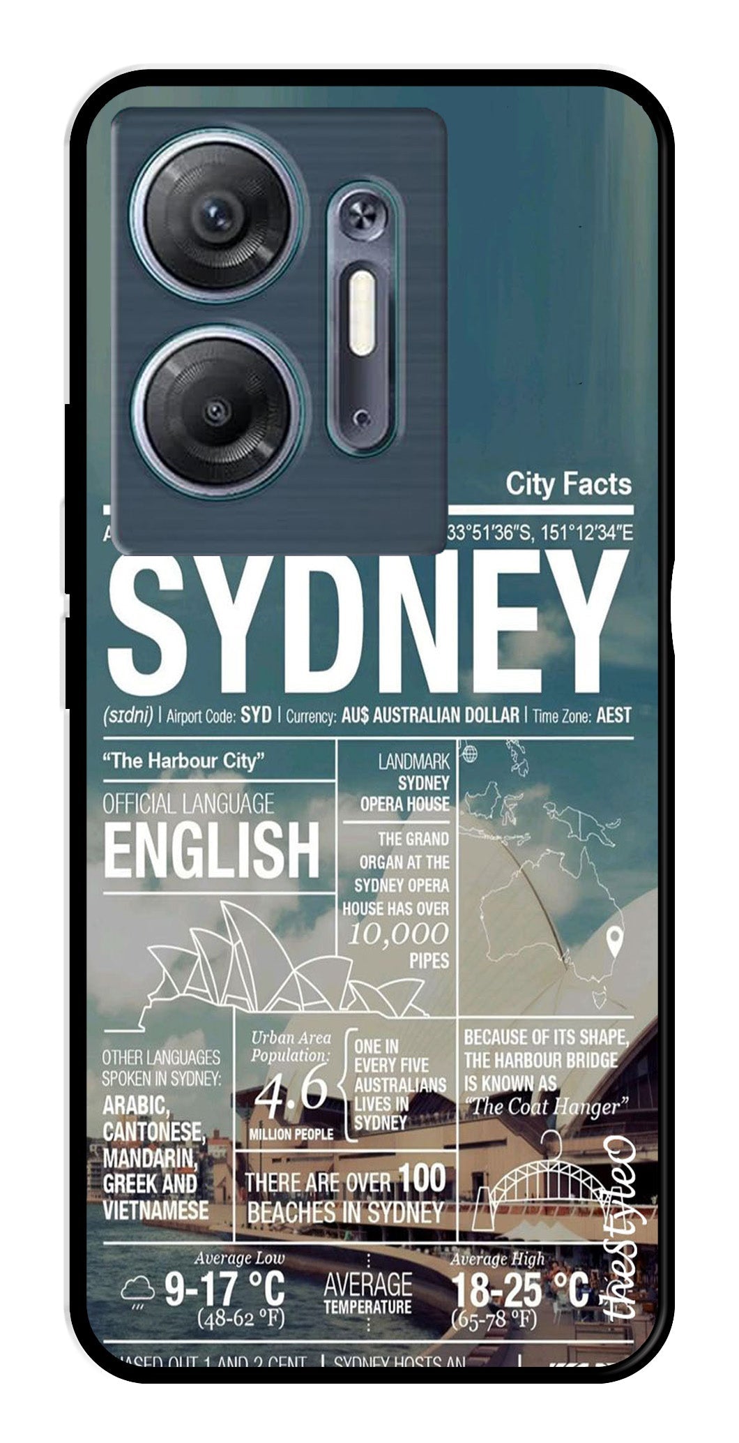 Sydney Metal Mobile Case for Infinix Hot 30 5G Sydney Metal Mobile Case for Infinix Hot 30 5G (Design No -69)