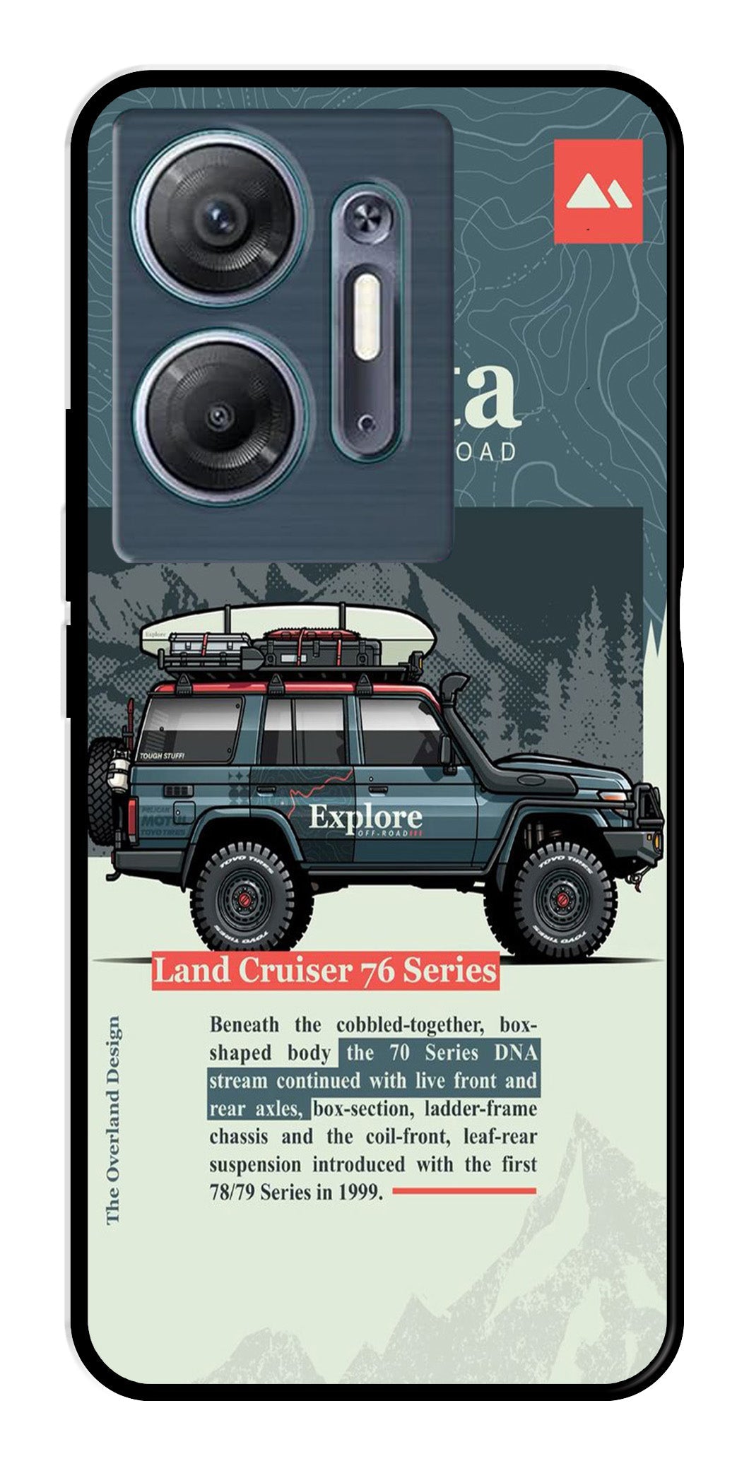 Land Cruiser Metal Mobile Case for Infinix Hot 30 5G Land Cruiser Metal Mobile Case for Infinix Hot 30 5G (Design No -78)