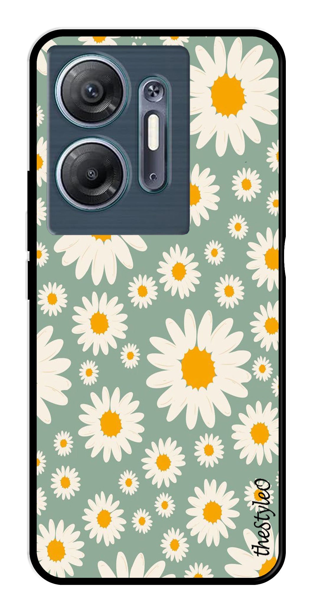 Floral Design Metal Mobile Case for Infinix Hot 30 5G Floral Design Metal Mobile Case for Infinix Hot 30 5G (Design No -87)