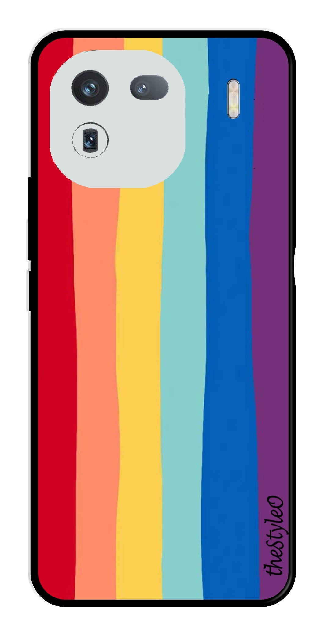 Rainbow MultiColor Metal Mobile Case for iQOO 12 5G Rainbow MultiColor Metal Mobile Case for iQOO 12 5G (Design No -03)