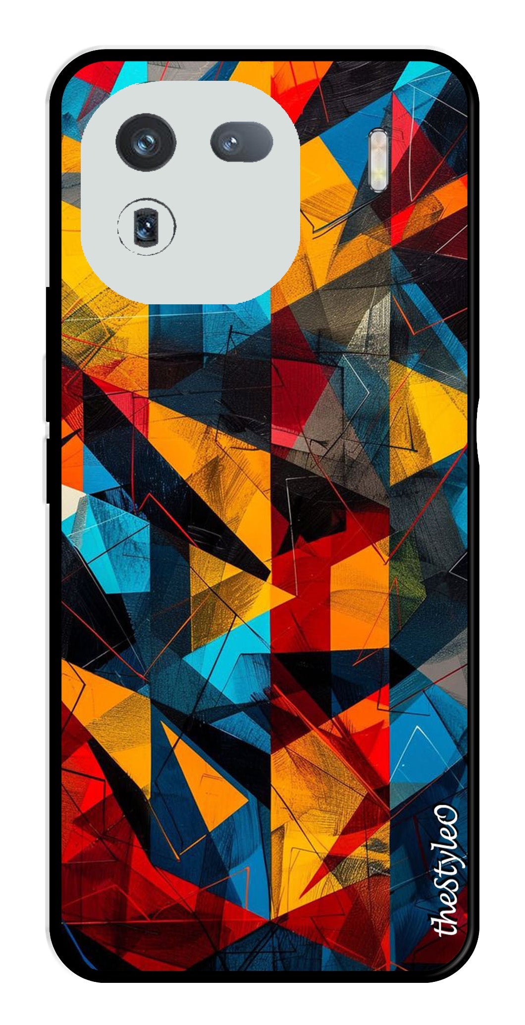 Abstract Art Metal Mobile Case for iQOO 12 5G (Design No -57)