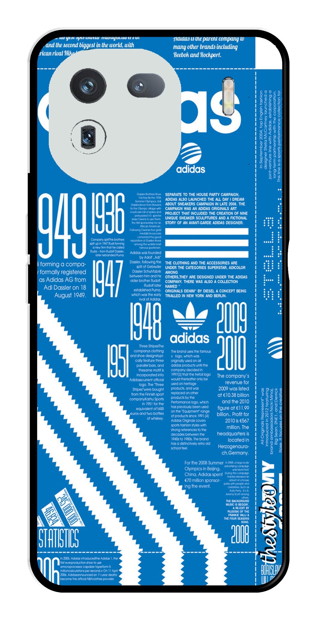 Adidas Design Metal Mobile Case for iQOO 12 5G (Design No -58)