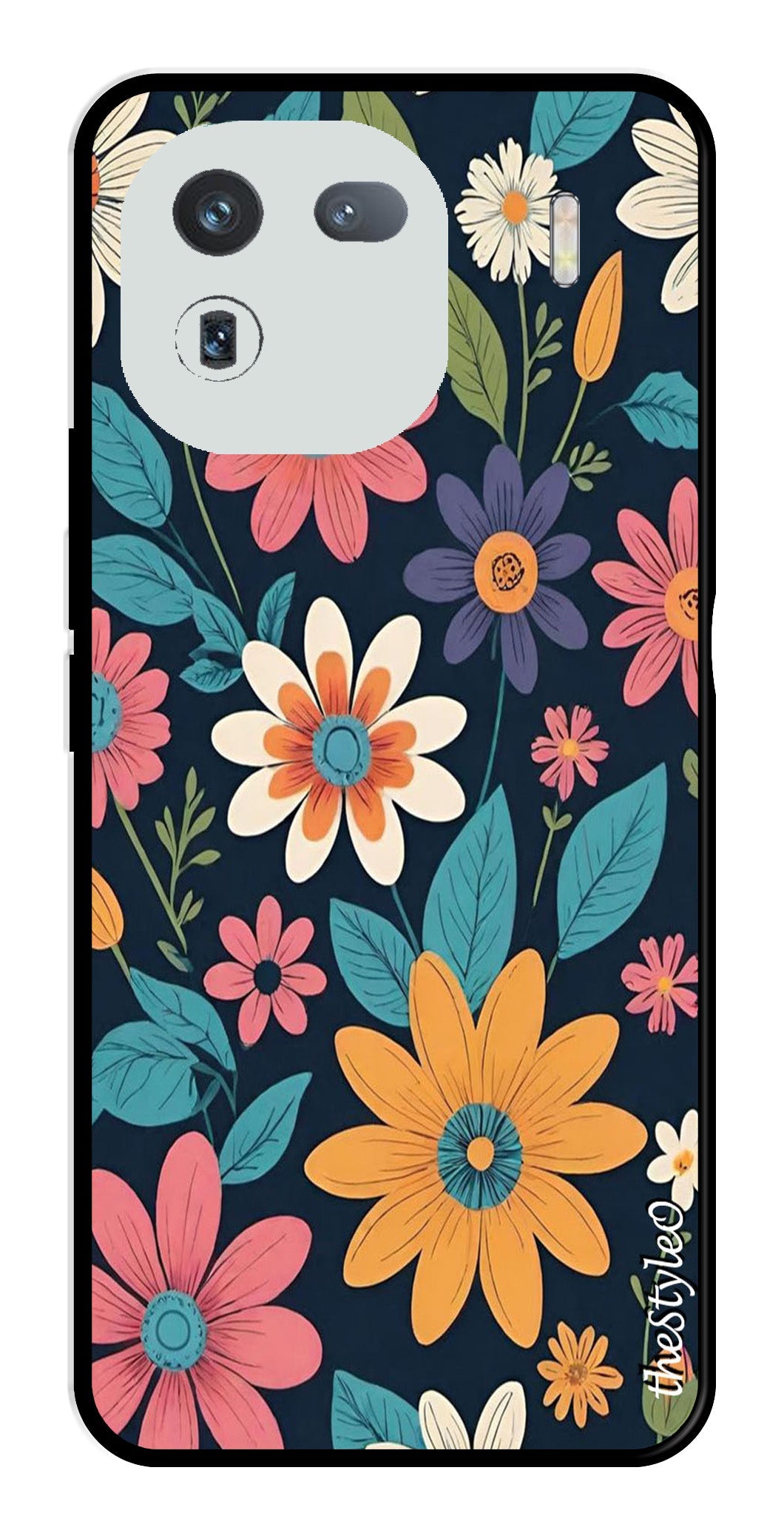 Colorful Abstract Metal Mobile Case for iQOO 12 5G Colorful Abstract Metal Mobile Case for iQOO 12 5G (Design No -76)