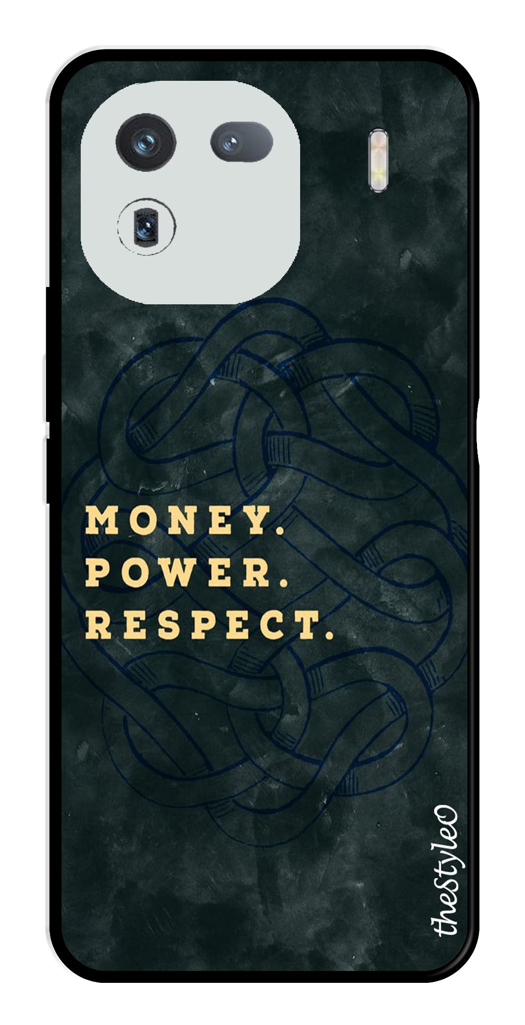 Money Power Respect Metal Mobile Case for iQOO 12 5G Money Power Respect Metal Mobile Case for iQOO 12 5G (Design No -79)