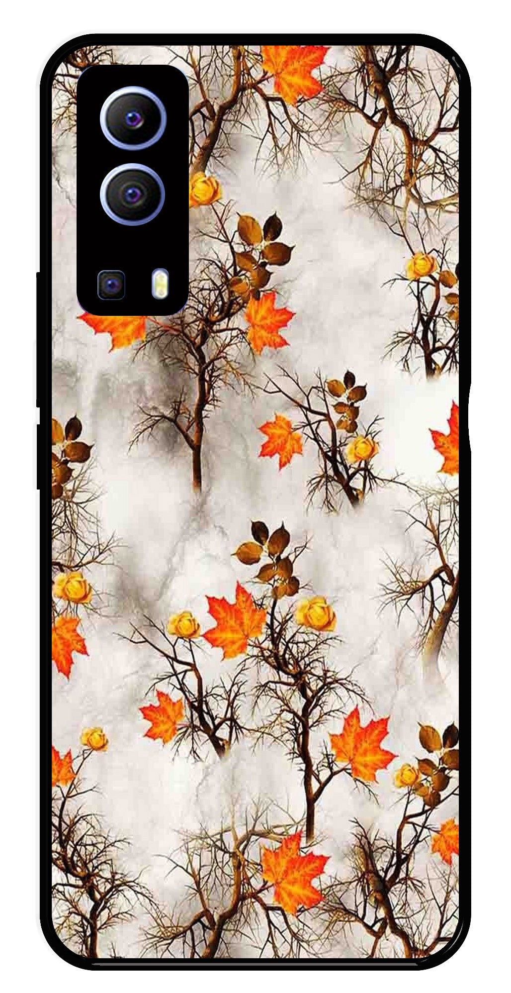 Autumn leaves Metal Mobile Case for iQOO Z3 (Design No -55)
