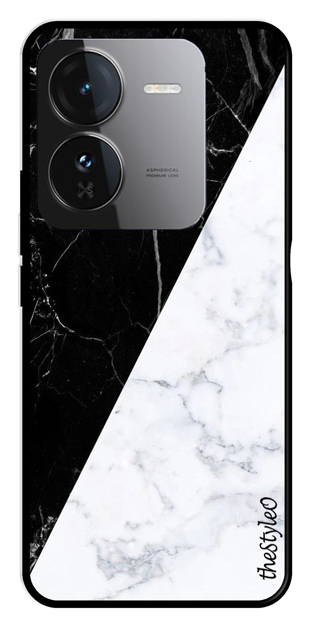 Black White Marble Design Metal Mobile Case for iQOO Z9 5G Black White Marble Design Metal Mobile Case for iQOO Z9 5G (Design No -09)