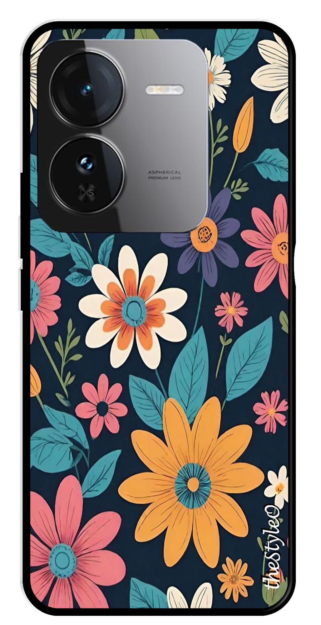 Colorful Abstract Metal Mobile Case for iQOO Z9 5G Colorful Abstract Metal Mobile Case for iQOO Z9 5G (Design No -76)