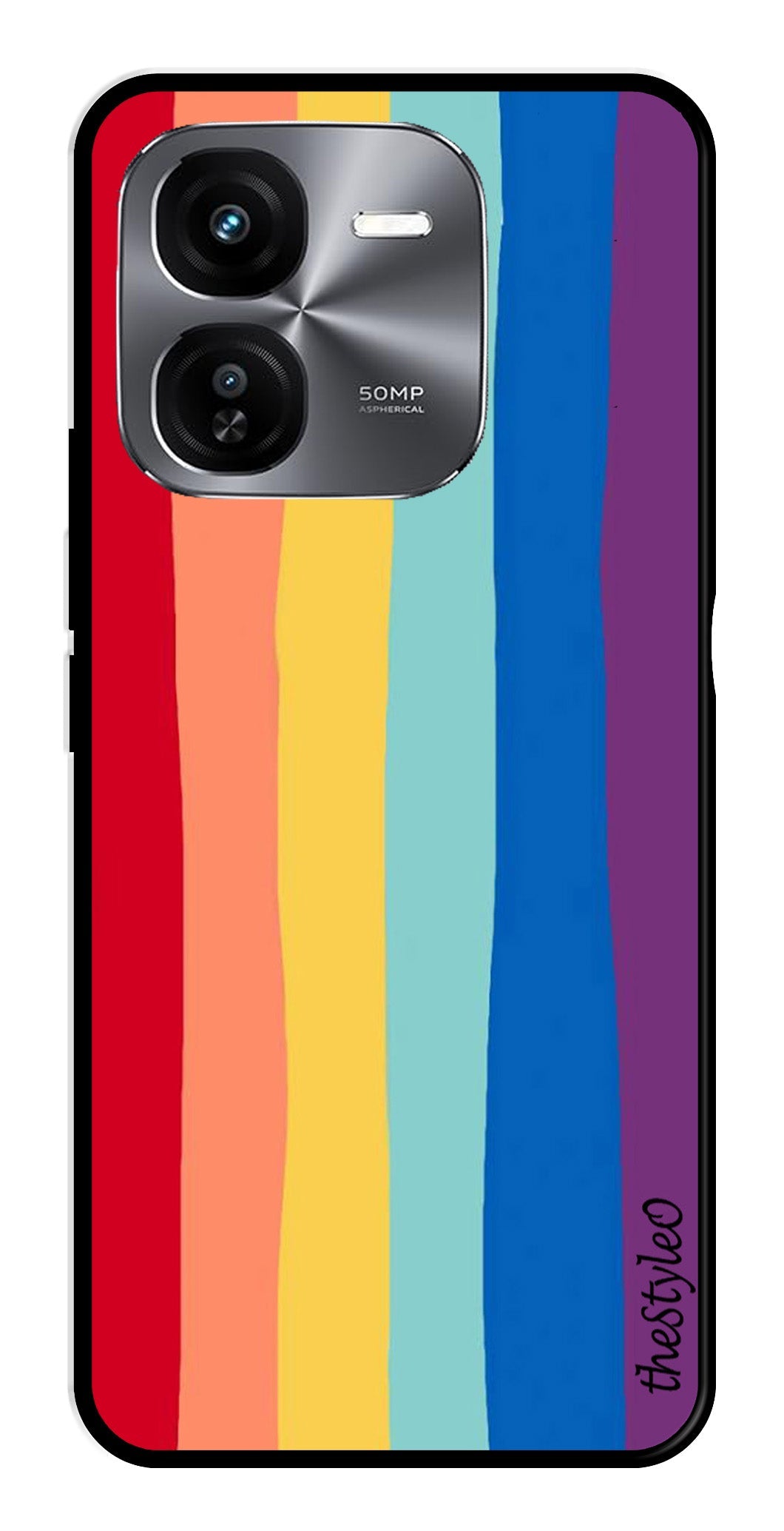 Rainbow MultiColor Metal Mobile Case for iQOO Z9X 5G Rainbow MultiColor Metal Mobile Case for iQOO Z9X 5G (Design No -03)