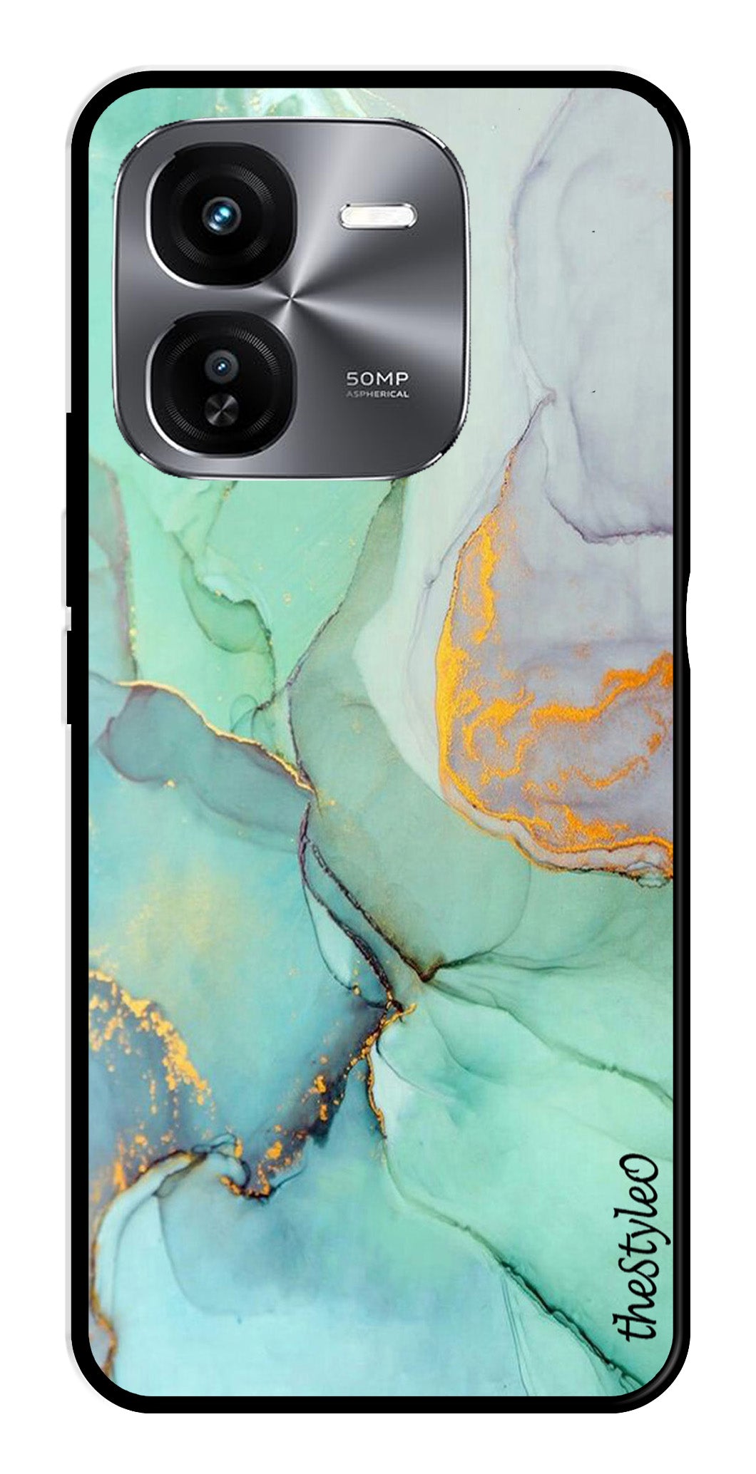 Orange Green Pattern Metal Mobile Case for iQOO Z9X 5G Orange Green Pattern Metal Mobile Case for iQOO Z9X 5G (Design No -45)